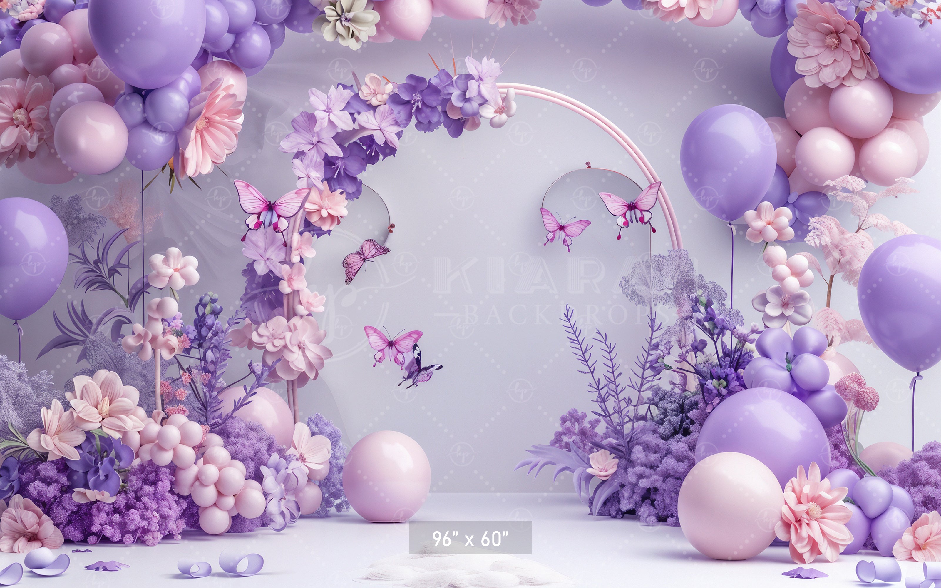 Lilac Butterfly Garden Backdrop