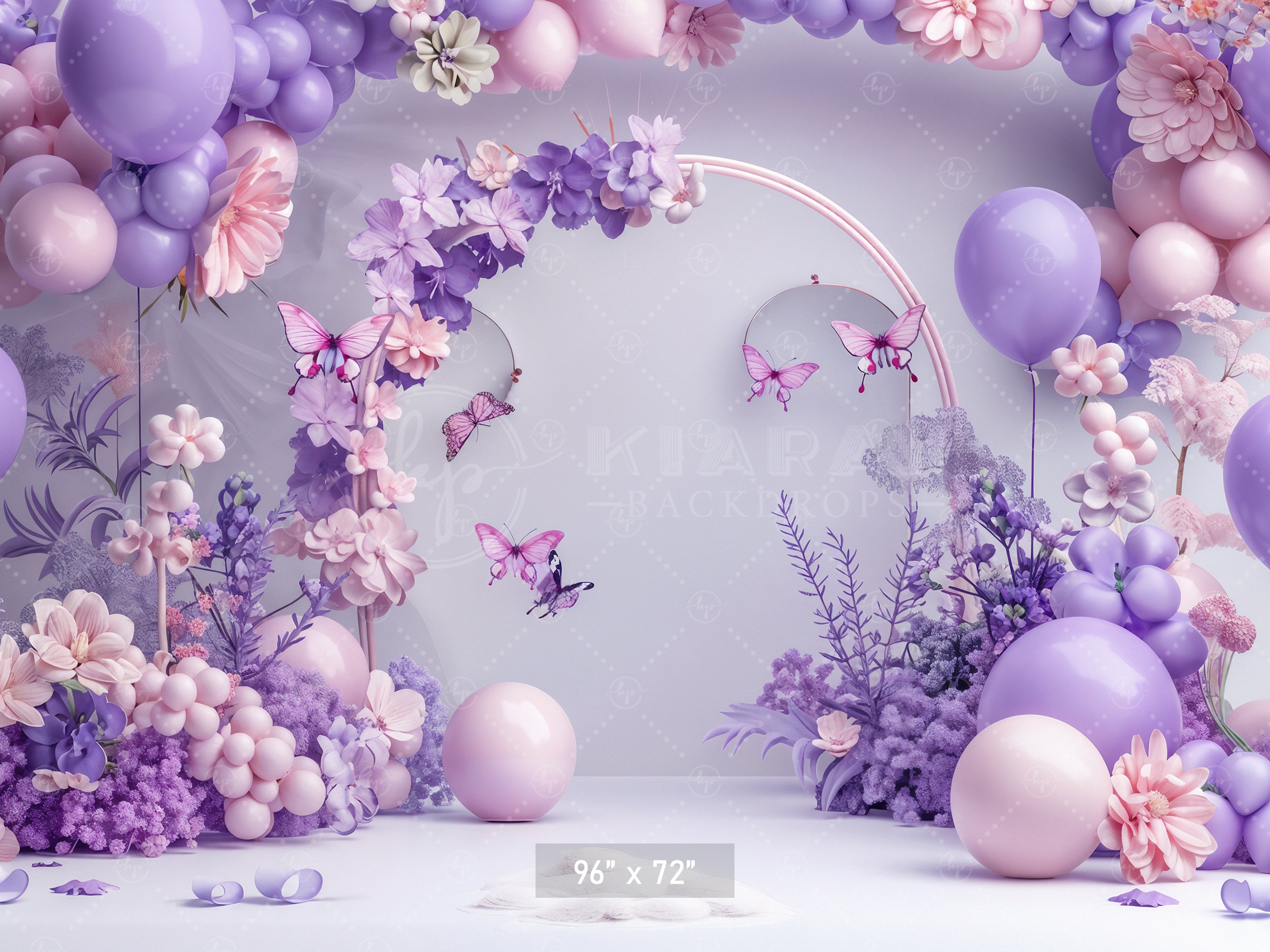 Lilac Butterfly Garden Backdrop