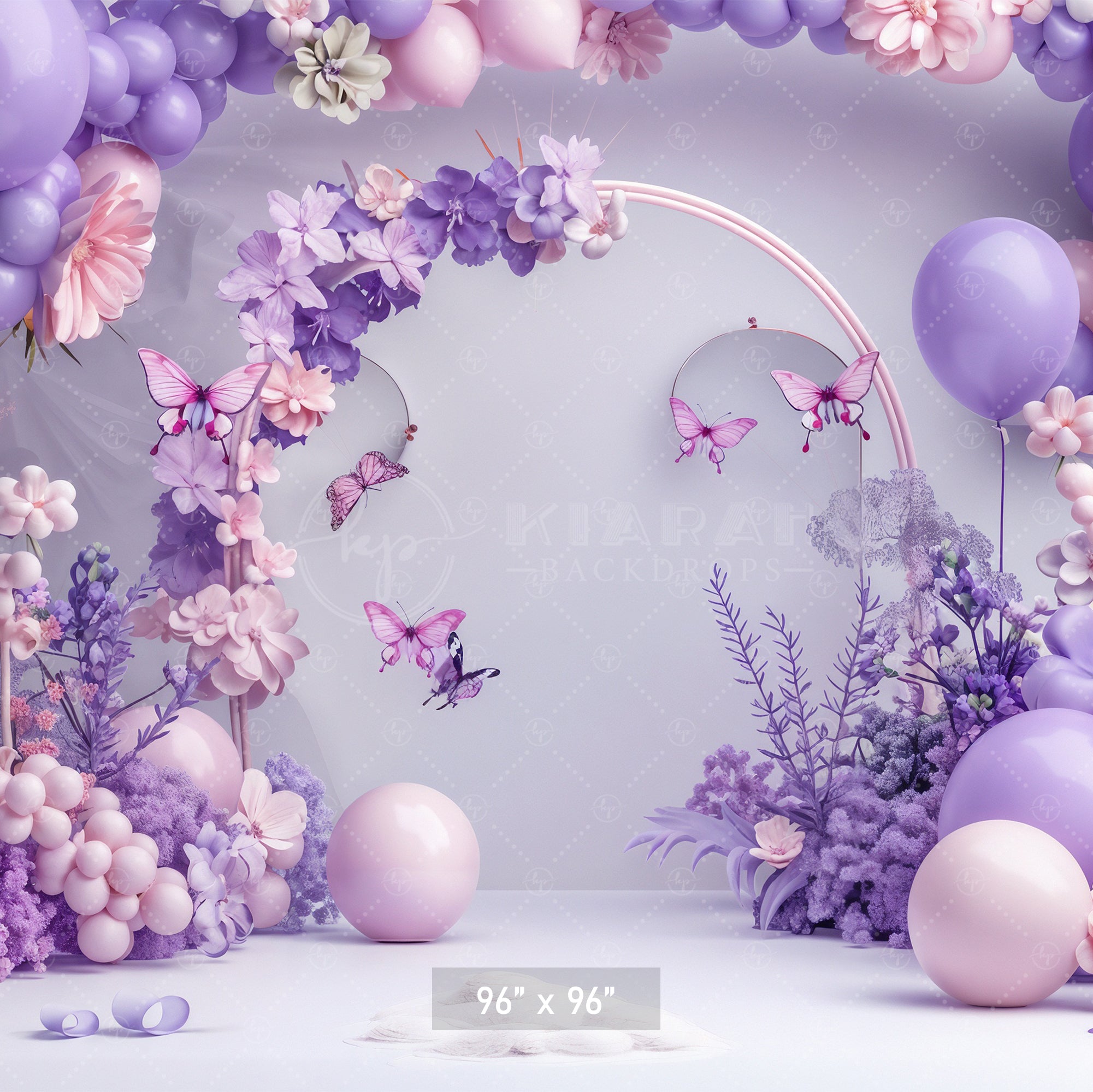 Lilac Butterfly Garden Backdrop