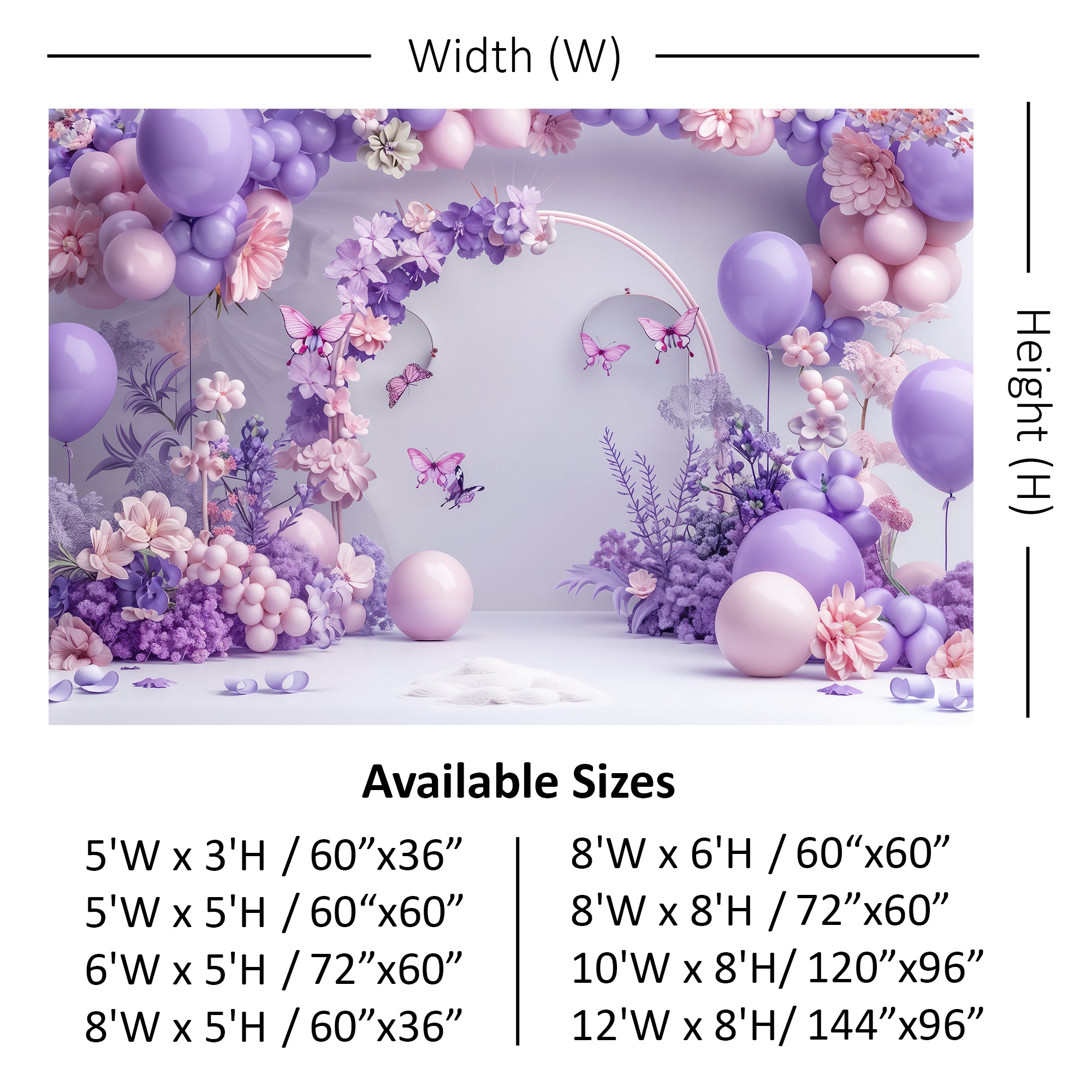 Lilac Butterfly Garden Backdrop