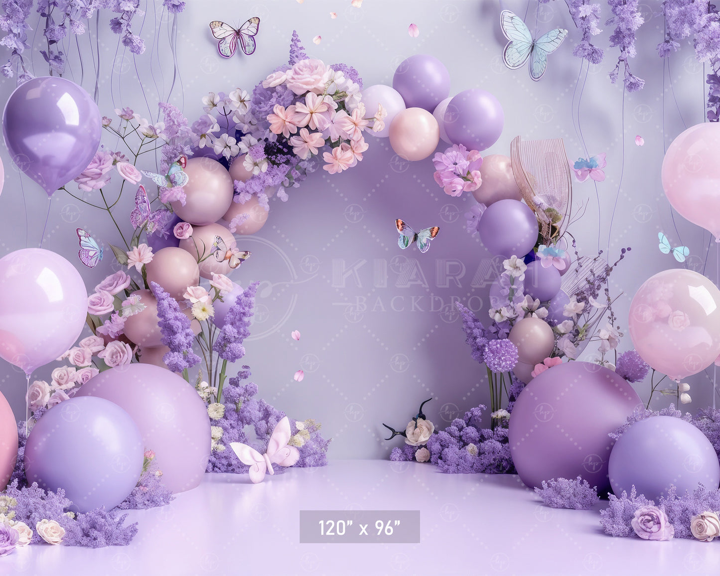 Pastel Butterfly Garden Backdrop