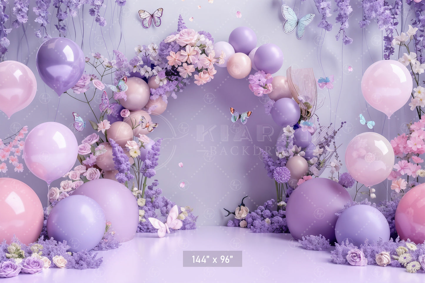 Pastel Butterfly Garden Backdrop