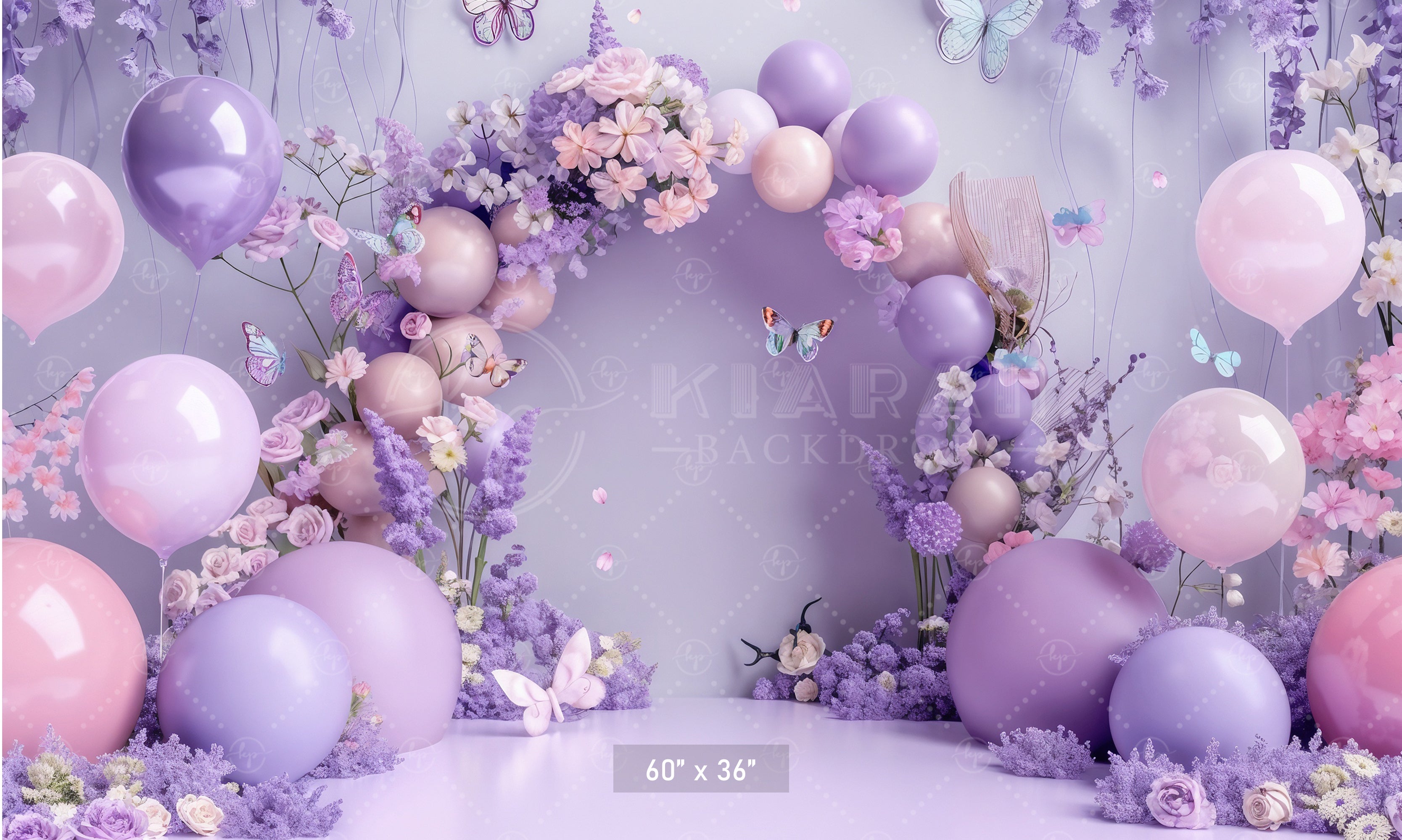 Pastel Butterfly Garden Backdrop
