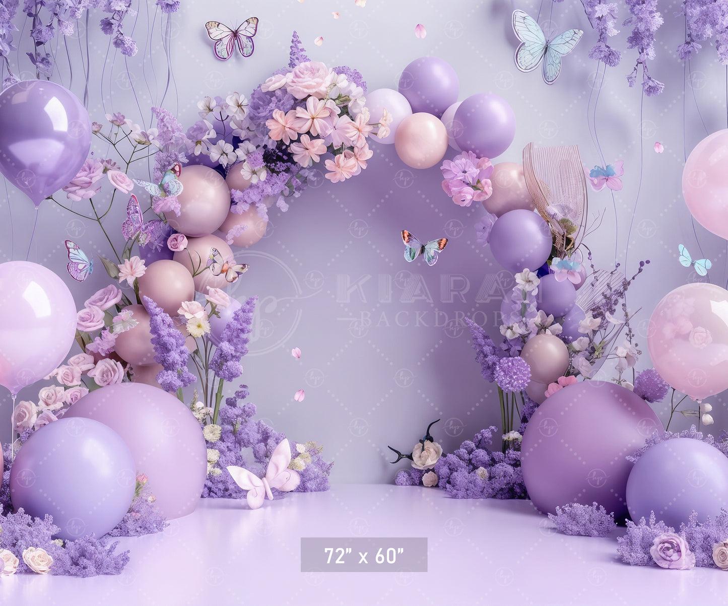 Pastel Butterfly Garden Backdrop