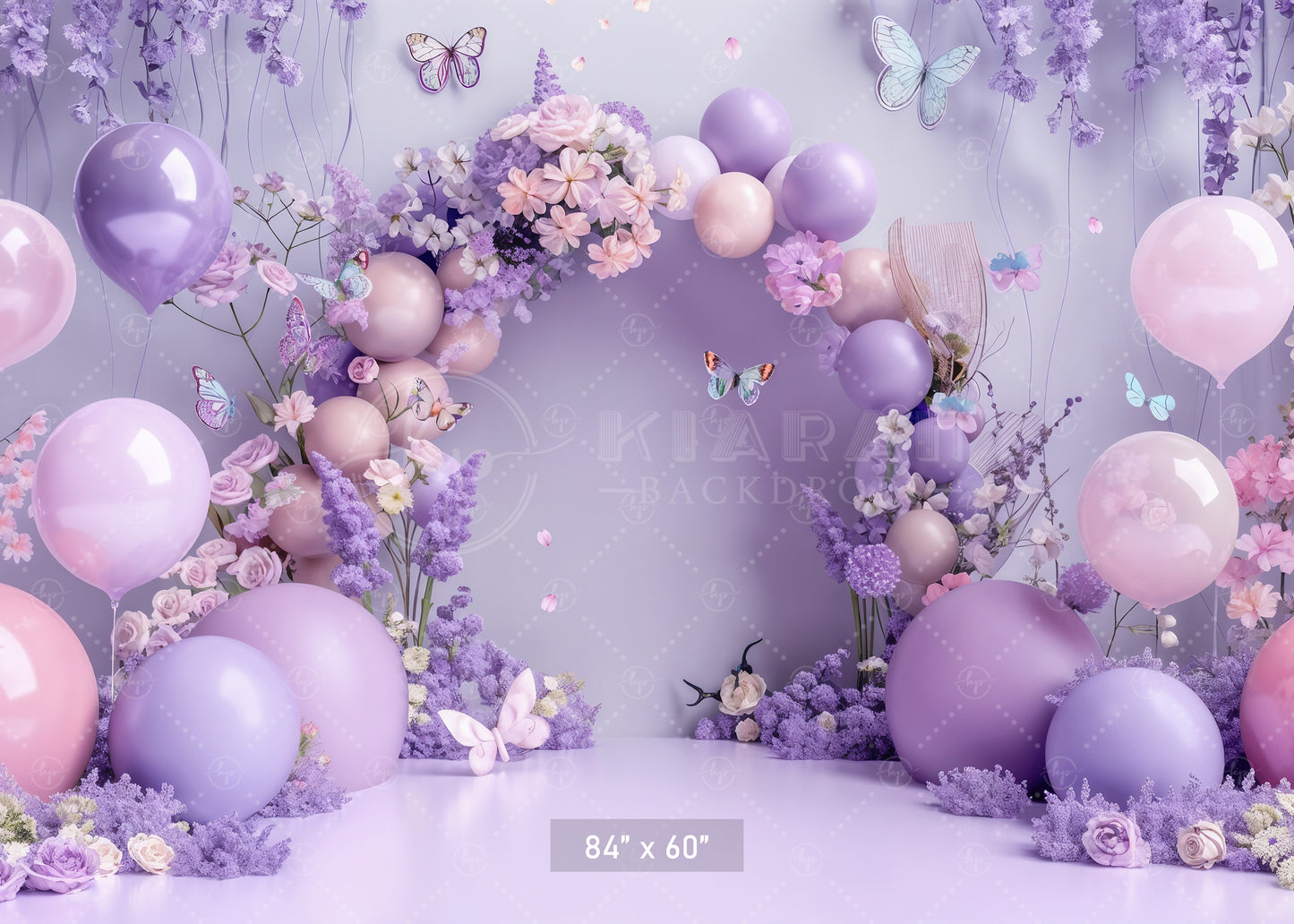 Pastel Butterfly Garden Backdrop