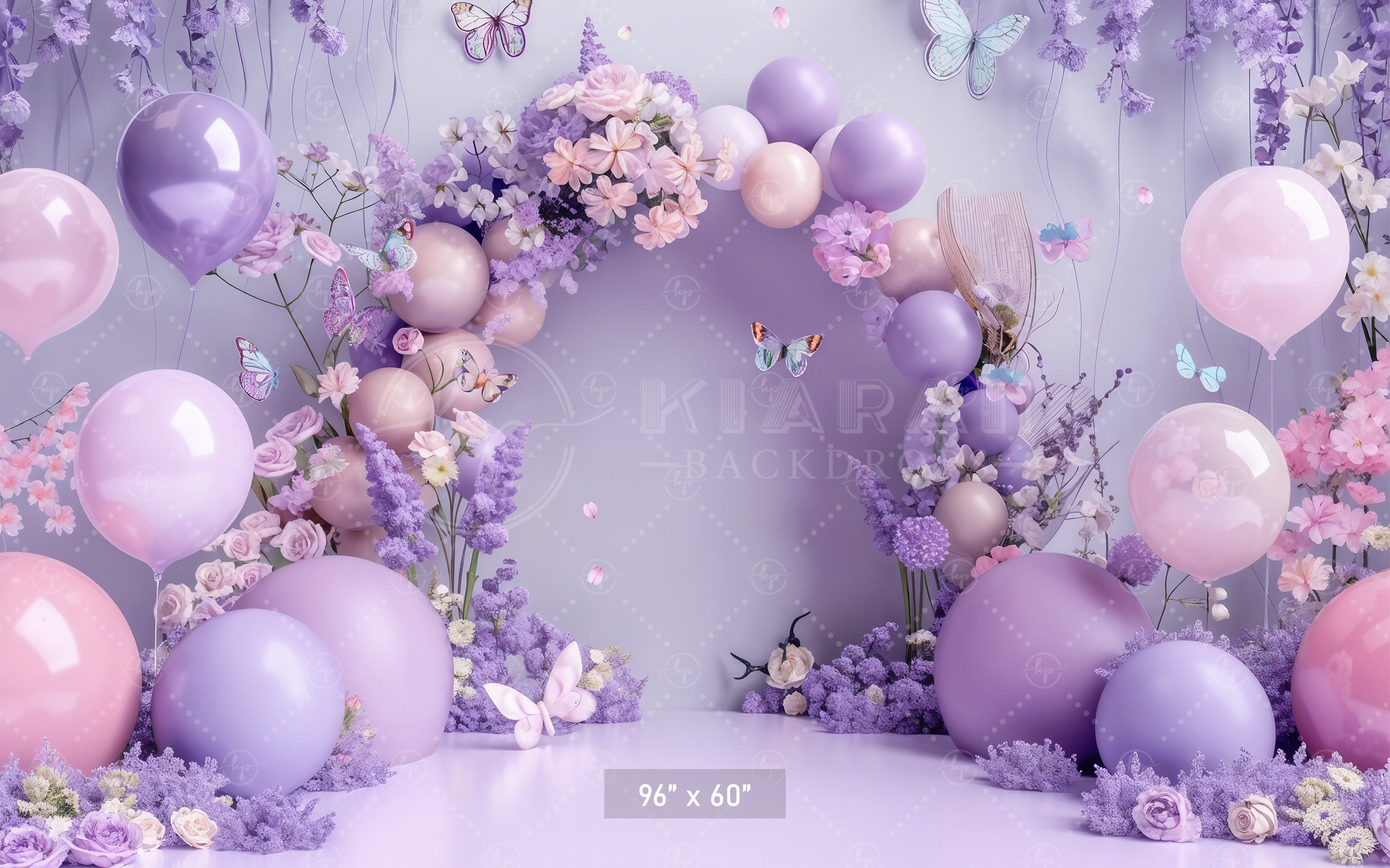 Pastel Butterfly Garden Backdrop