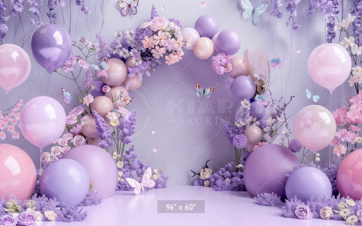 Pastel Butterfly Garden Backdrop