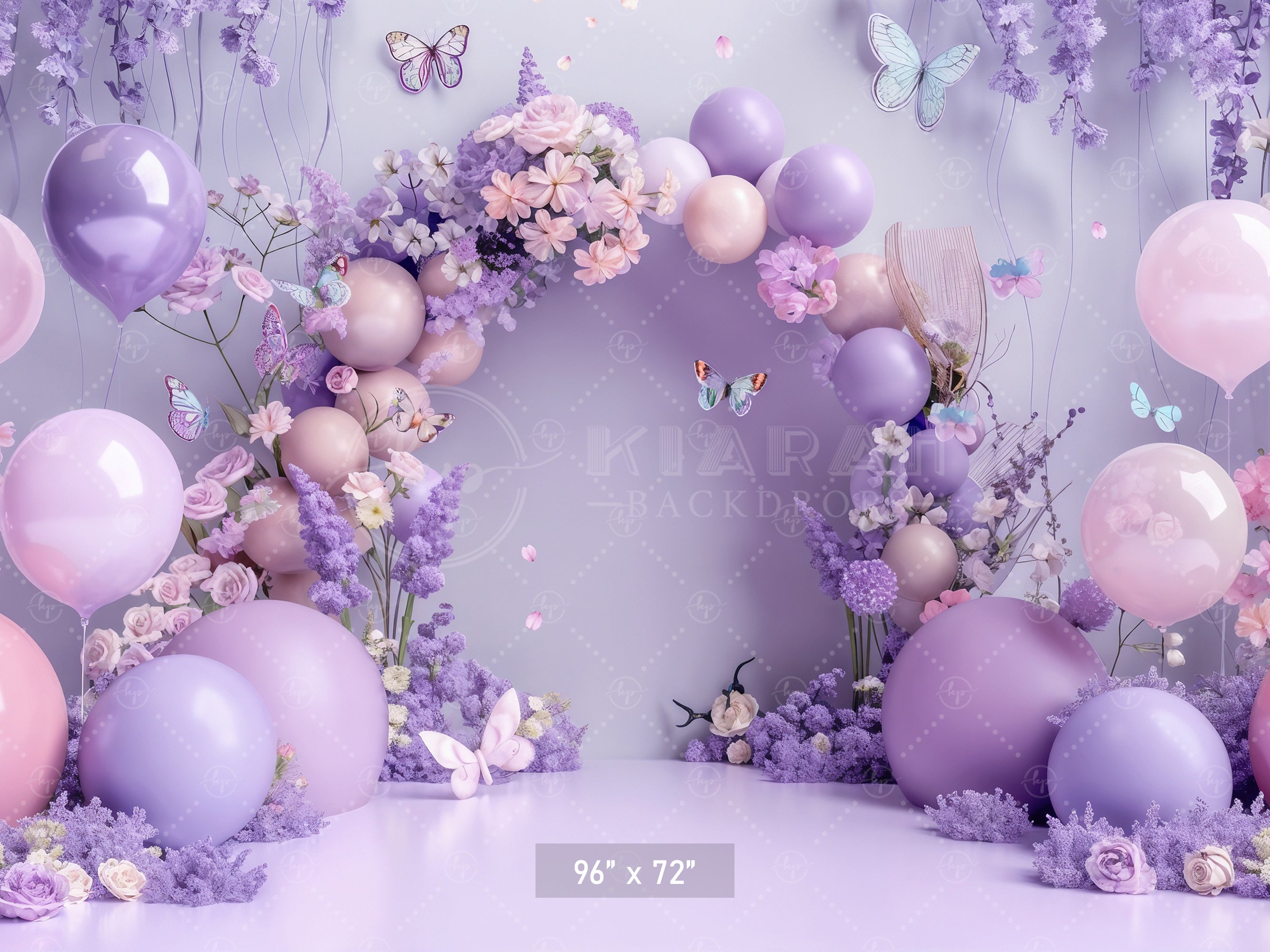 Pastel Butterfly Garden Backdrop
