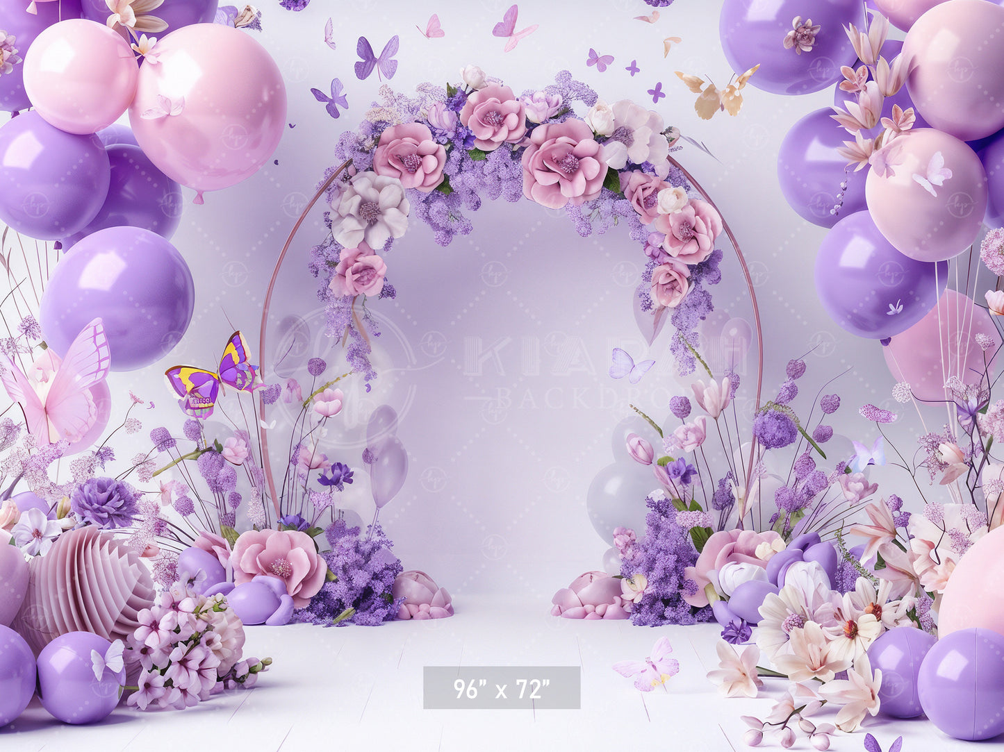 Floral Butterfly Haven Backdrop