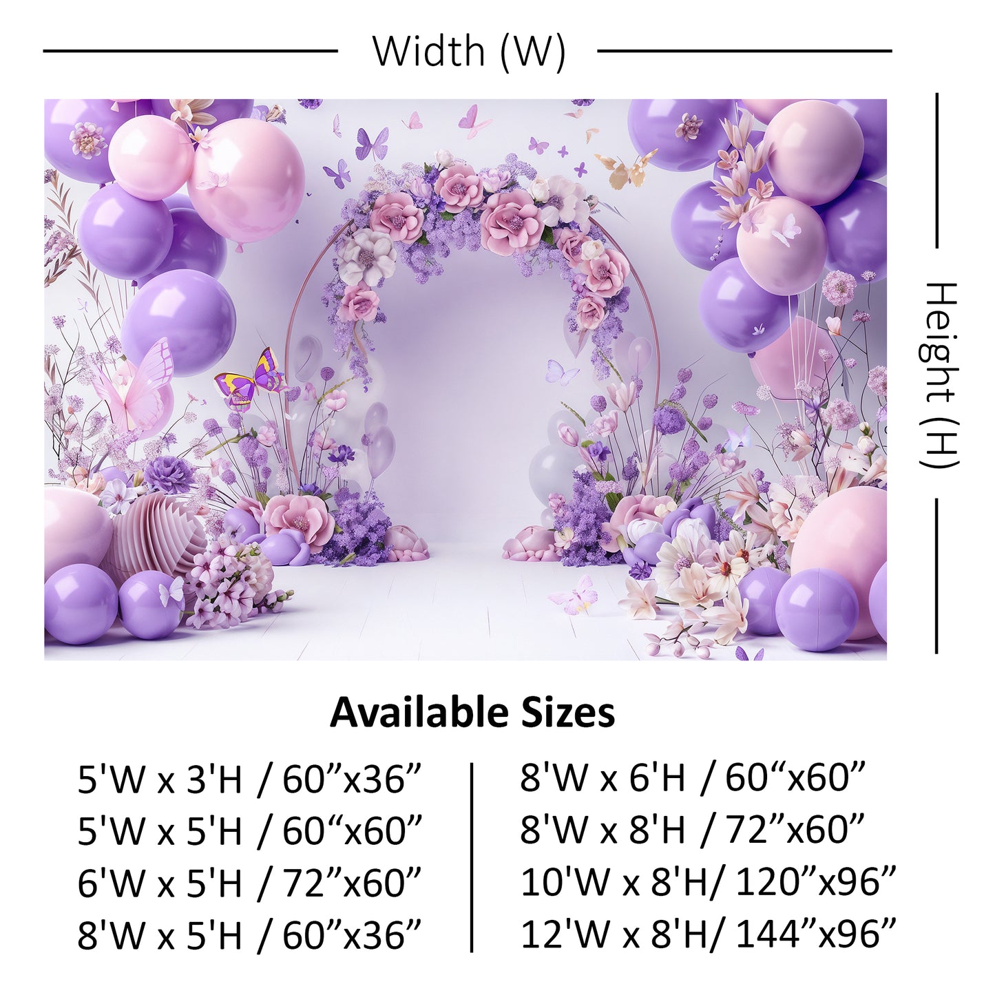 Floral Butterfly Haven Backdrop