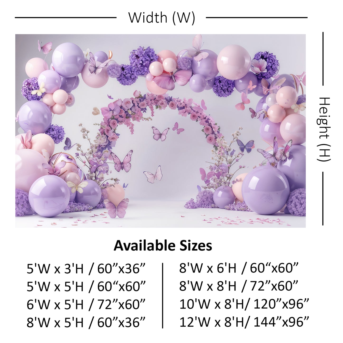 Butterfly Rose Garden Backdrop