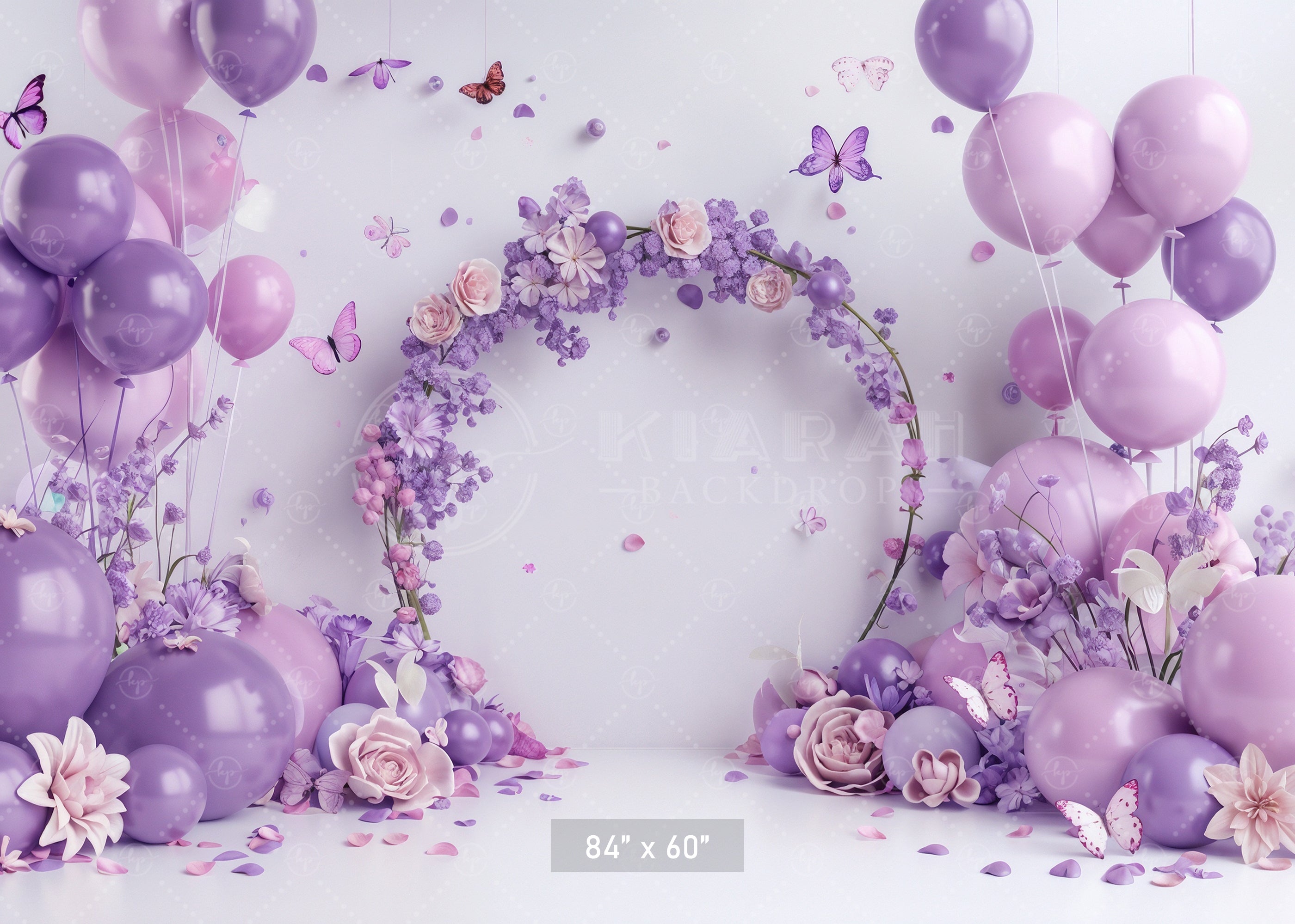 Soft Petals and Butterfly Arch Backdrop
