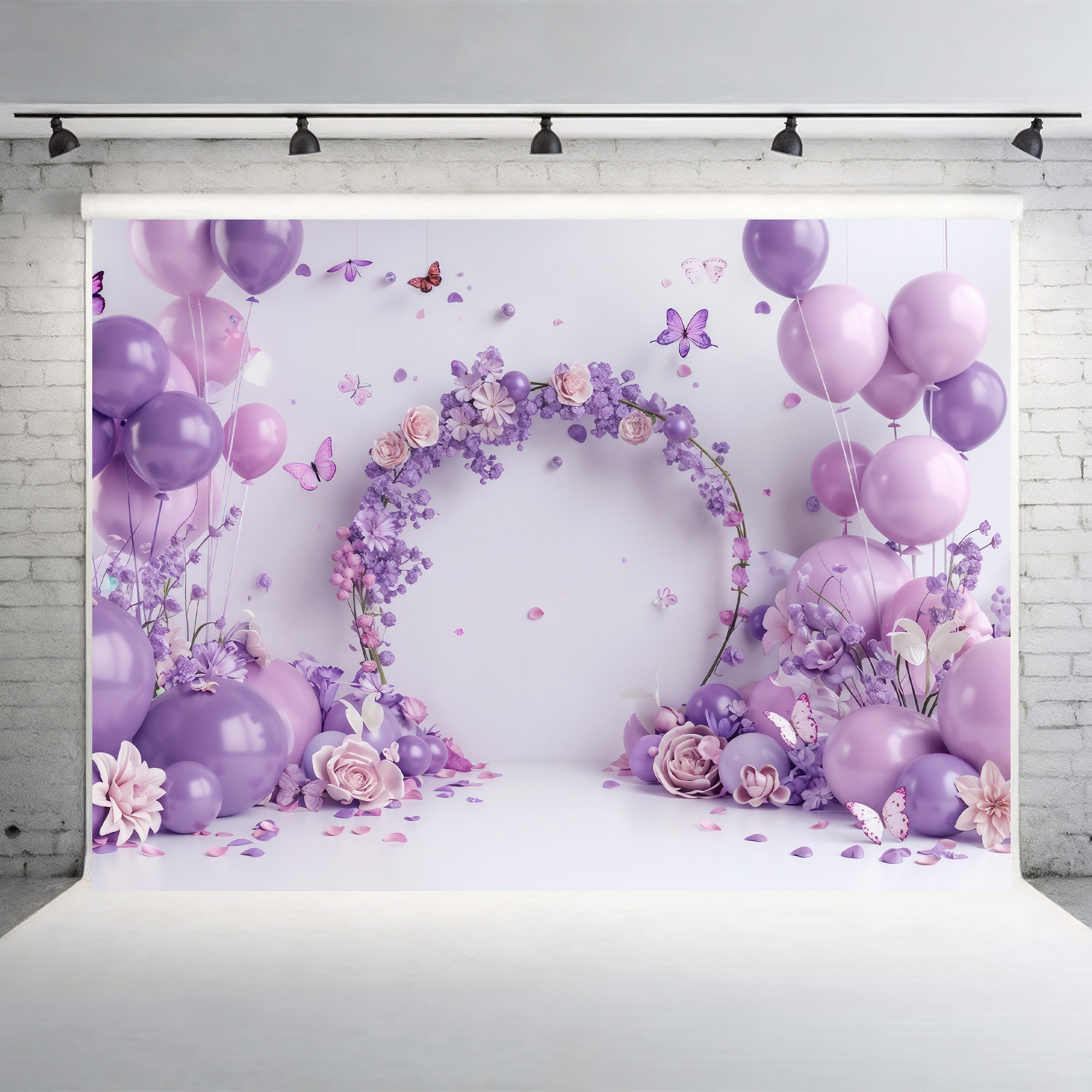 Soft Petals and Butterfly Arch Backdrop
