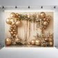 Golden Elegance Floral Arch Backdrop