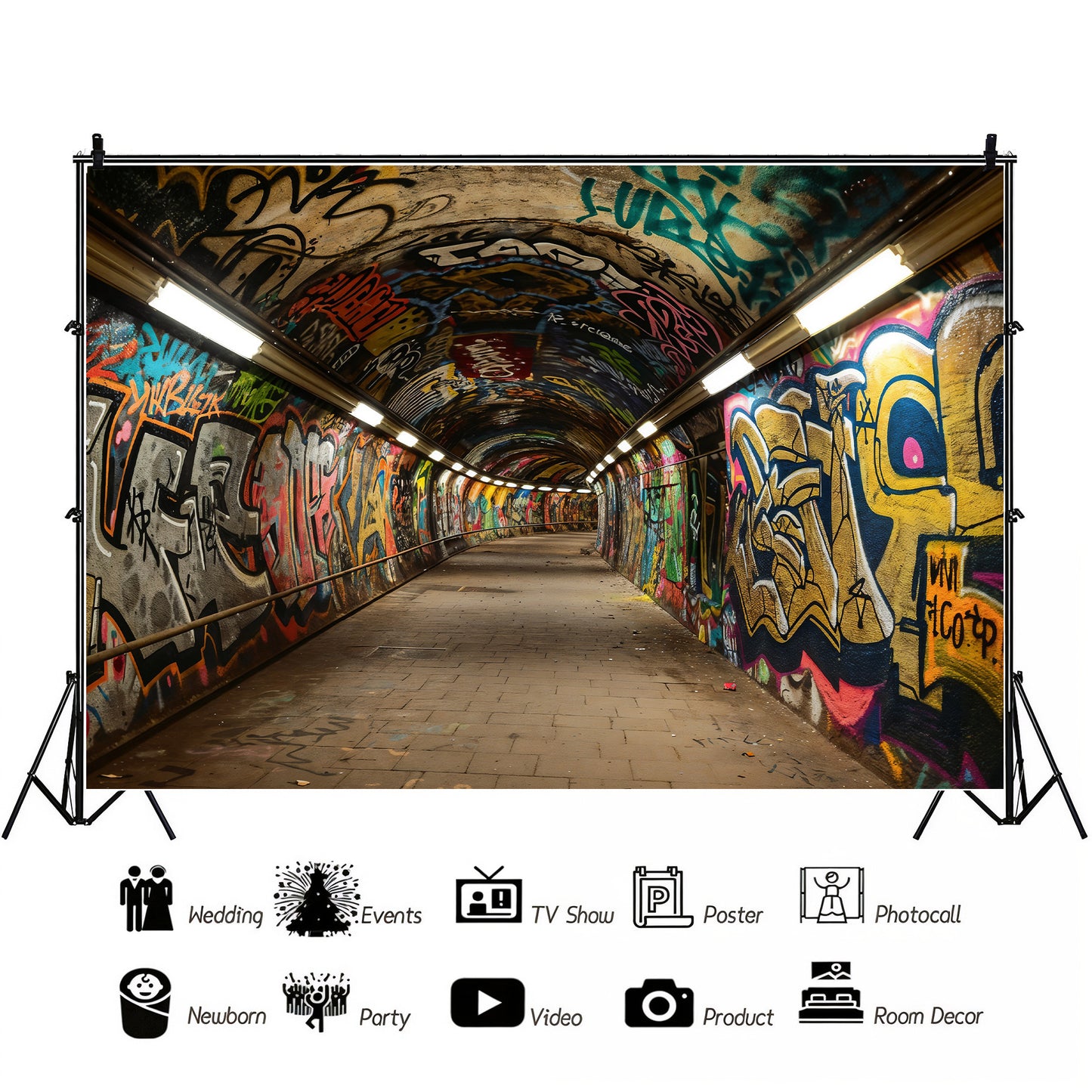 Graffiti Tunnel Vibes Backdrop