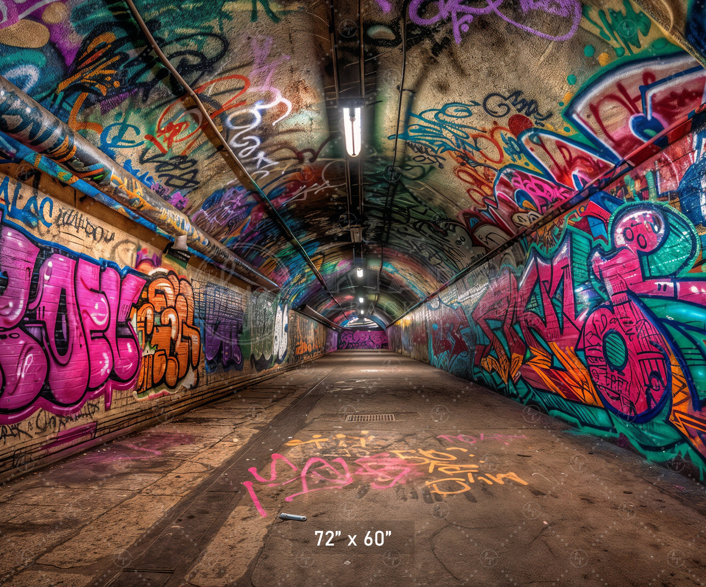 Vivid Graffiti Tunnel Backdrop