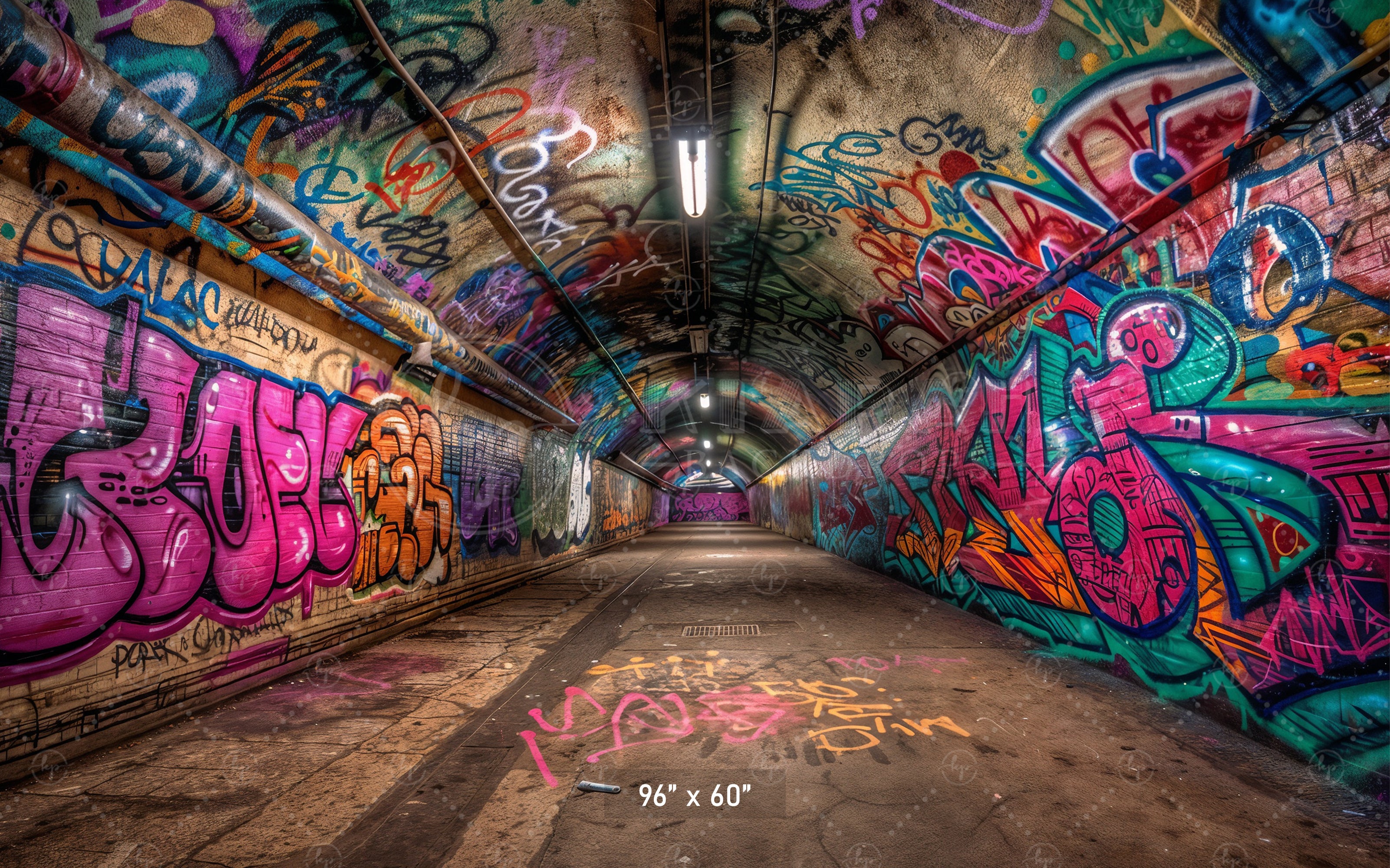 Vivid Graffiti Tunnel Backdrop