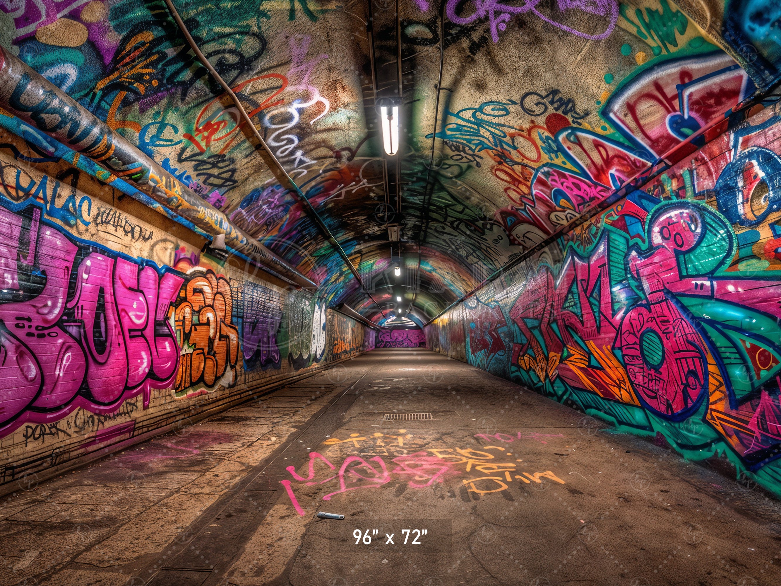 Vivid Graffiti Tunnel Backdrop