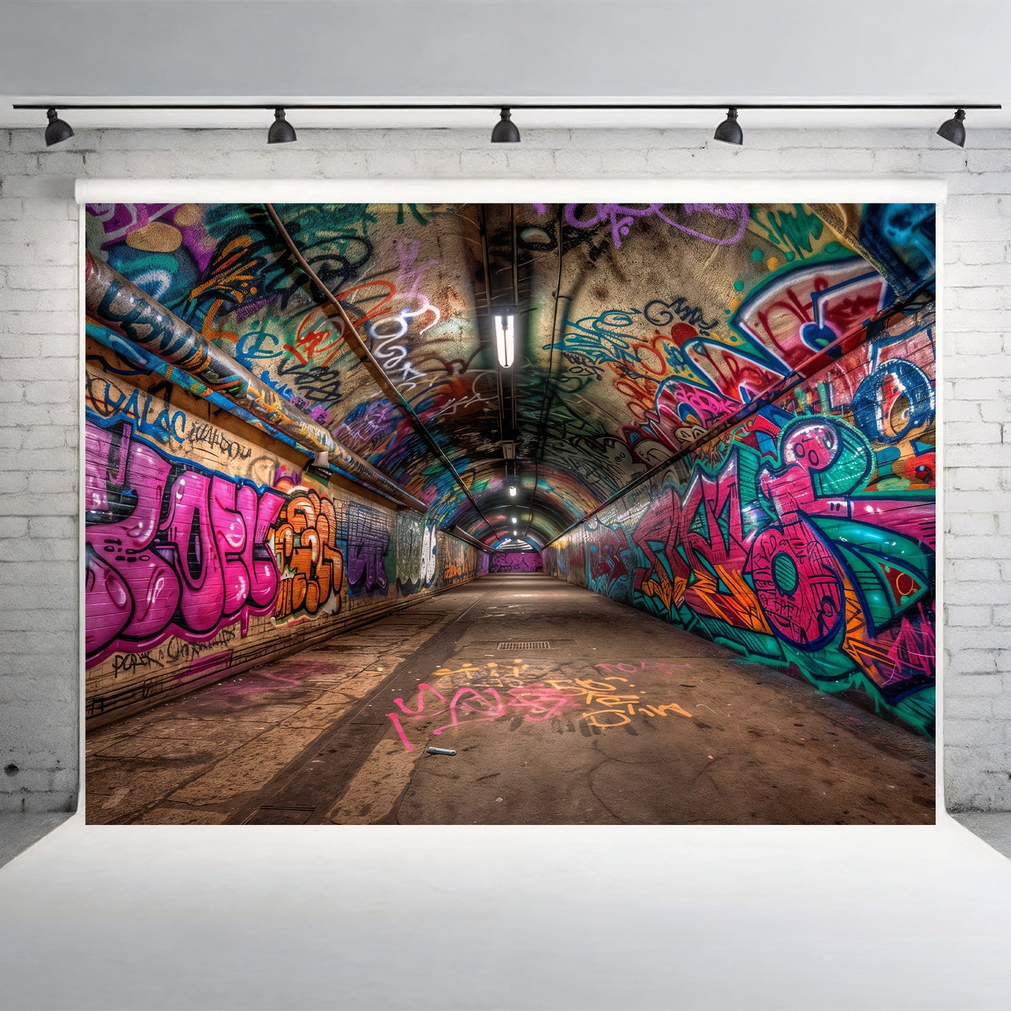 Vivid Graffiti Tunnel Backdrop