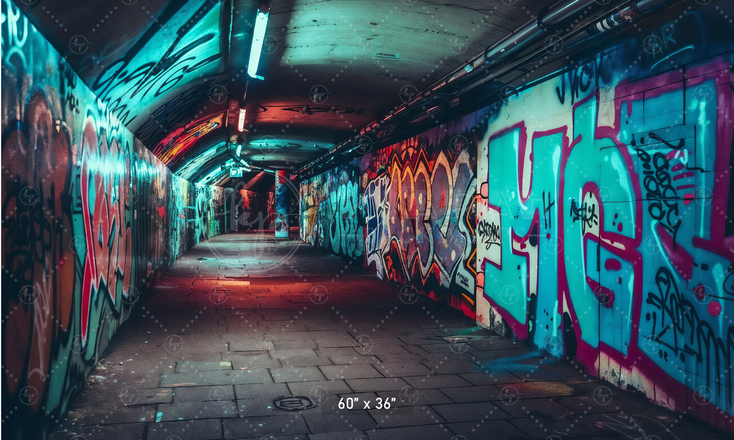 Electric Street Art Passage Backdrop