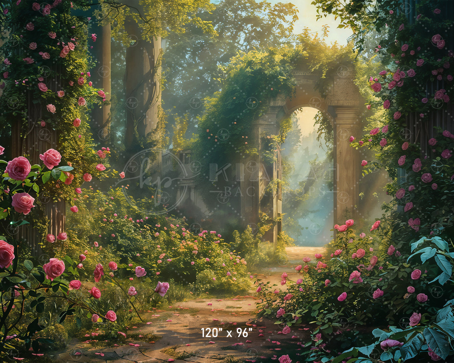 Enchanted Rose Garden Backdrop