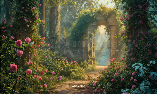 Enchanted Rose Garden Backdrop