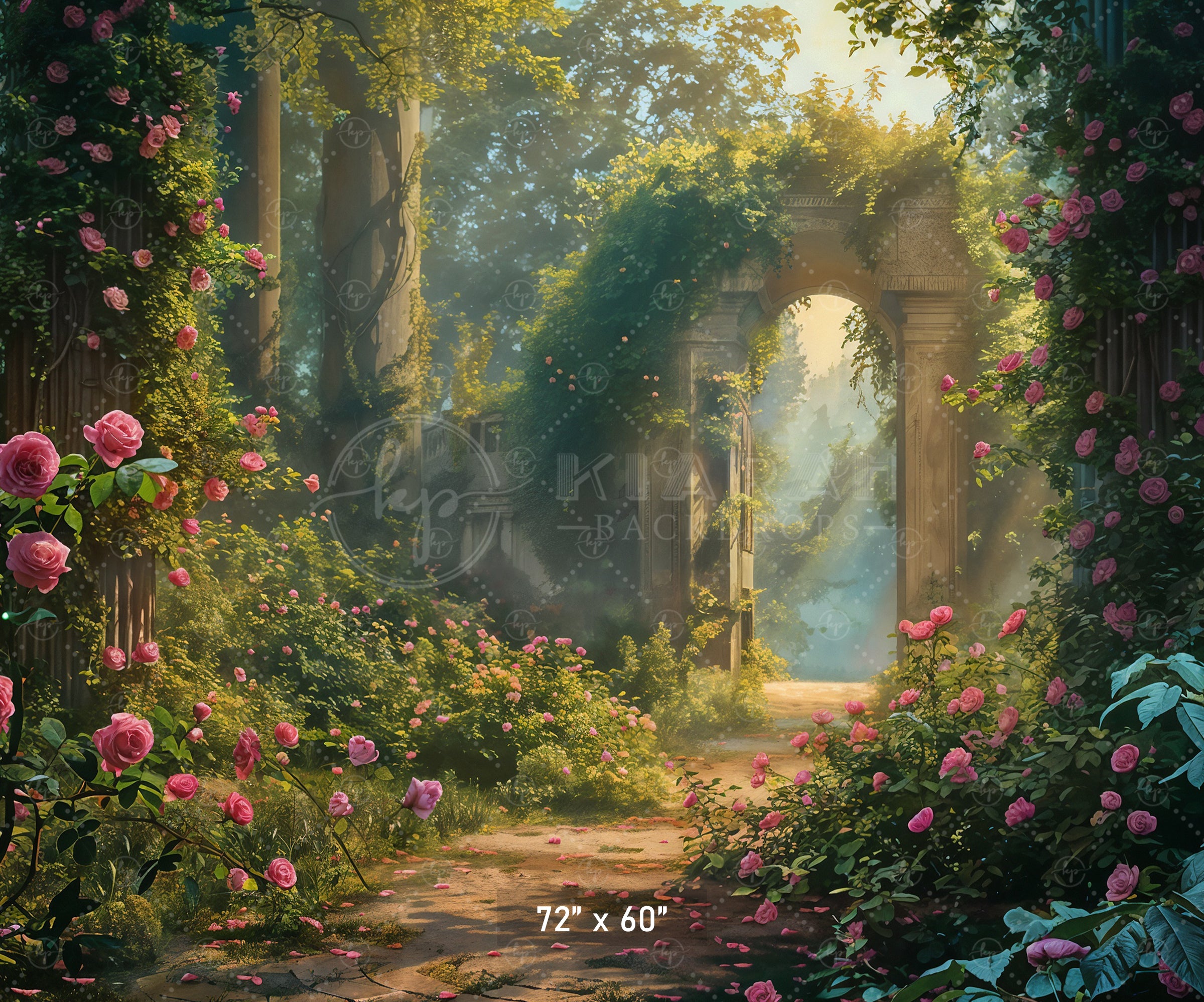 Enchanted Rose Garden Backdrop