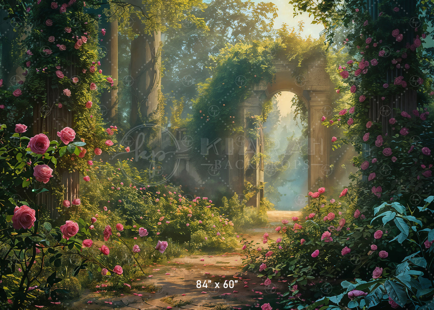 Enchanted Rose Garden Backdrop