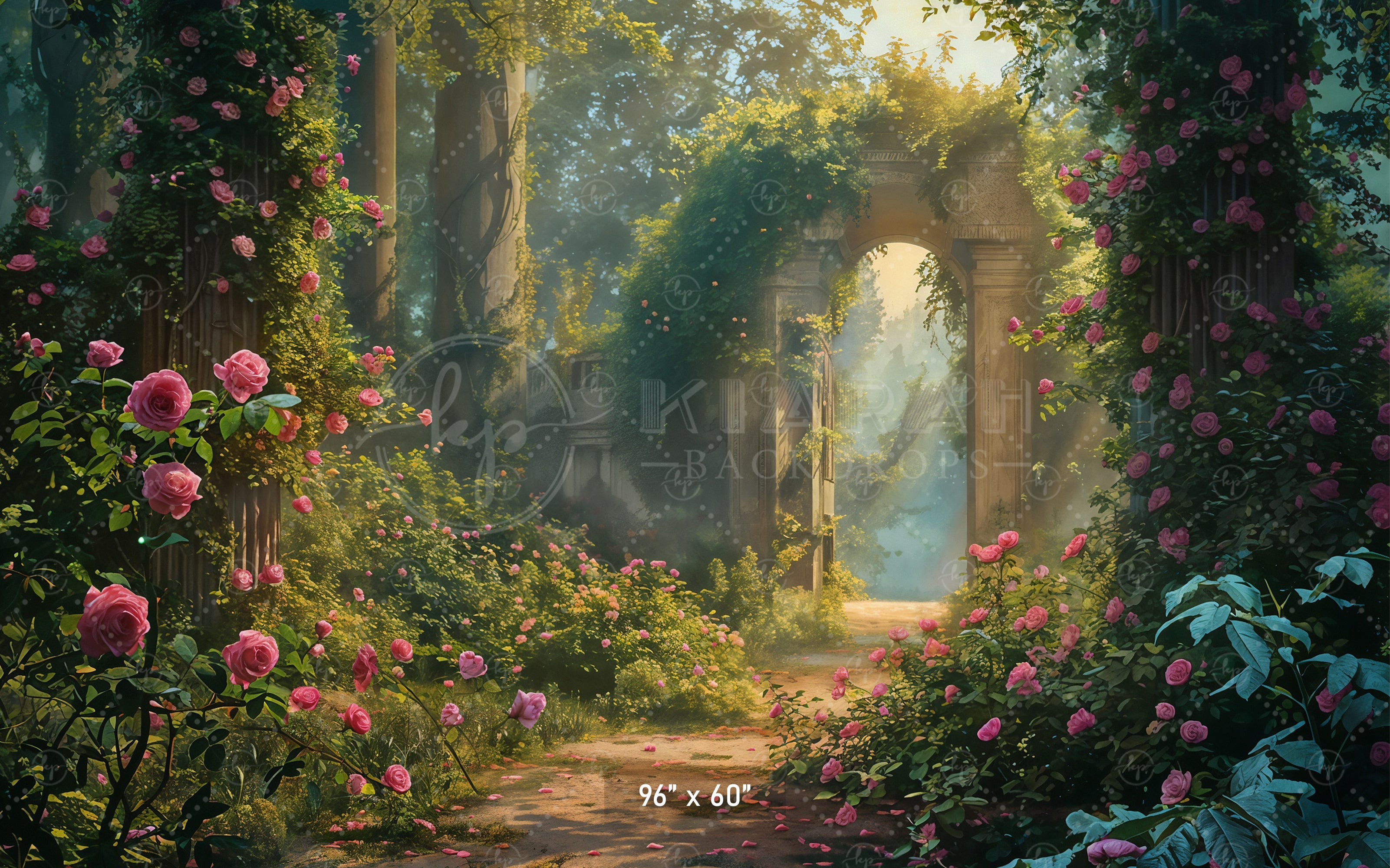 Enchanted Rose Garden Backdrop