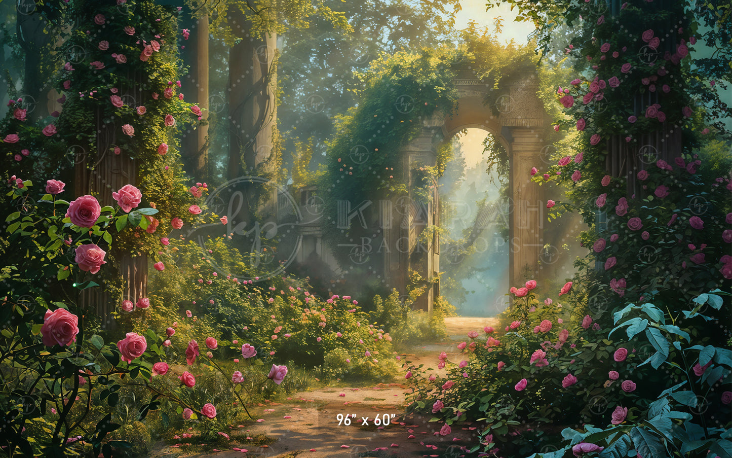 Enchanted Rose Garden Backdrop