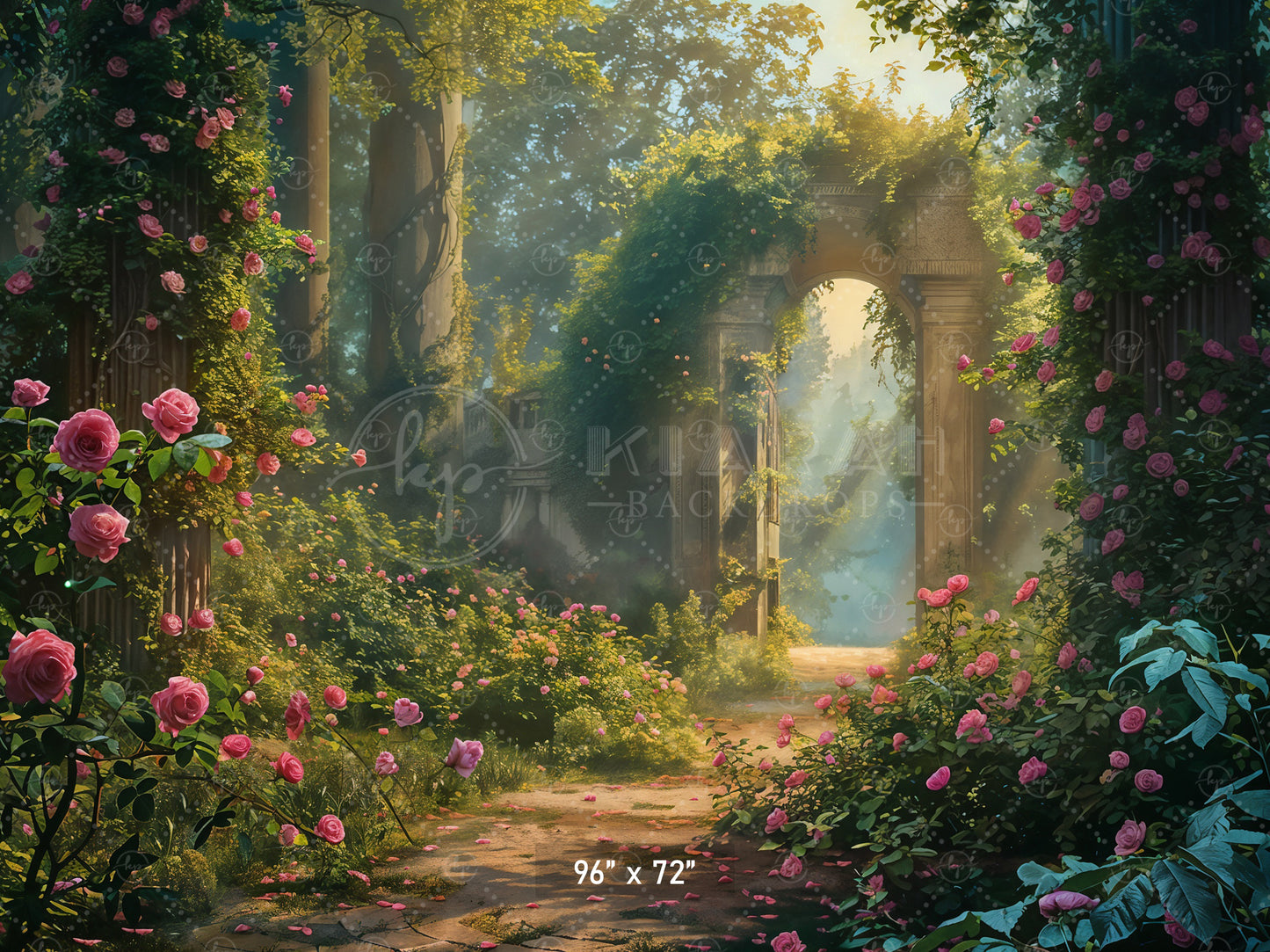 Enchanted Rose Garden Backdrop