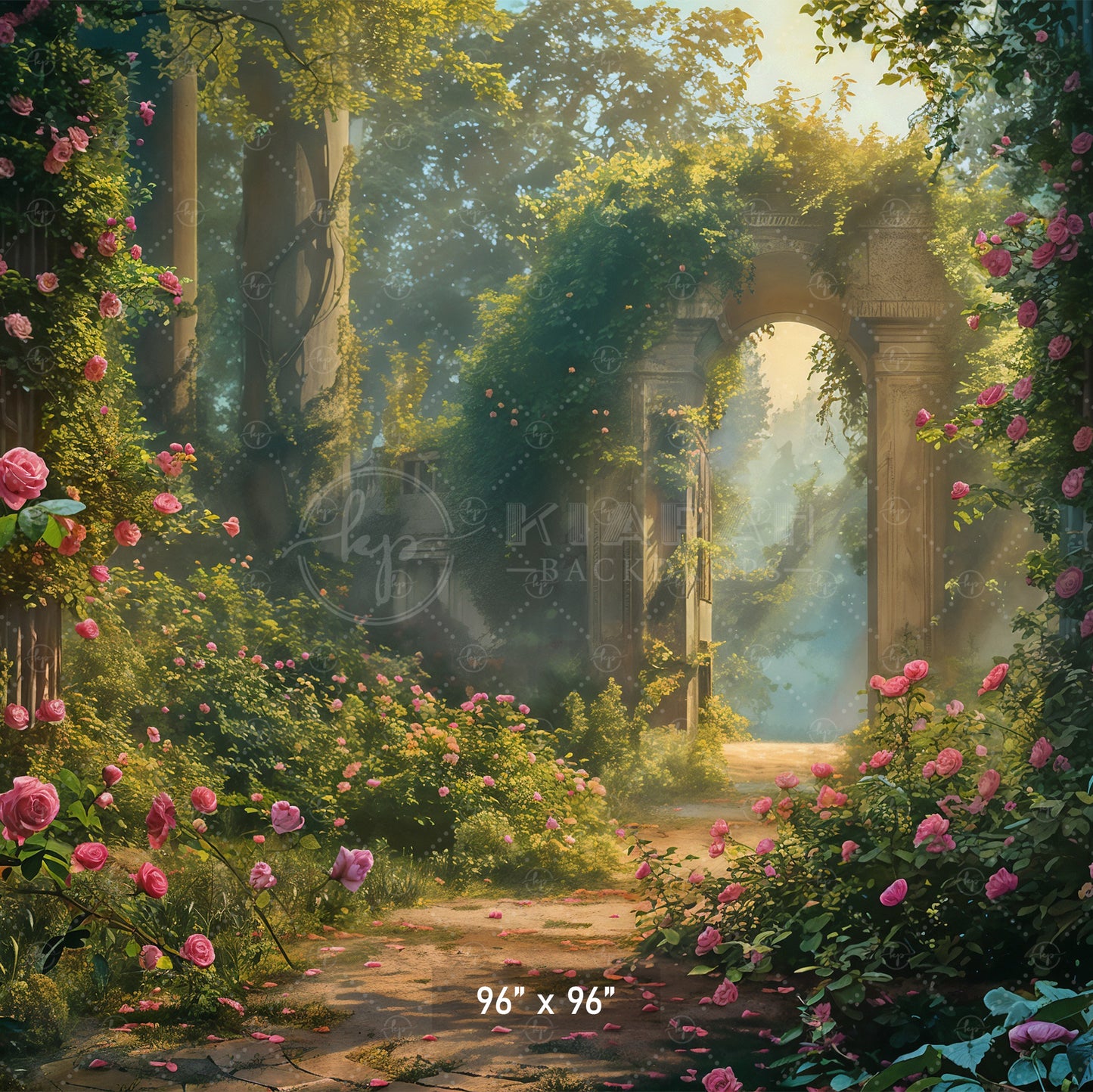 Enchanted Rose Garden Backdrop