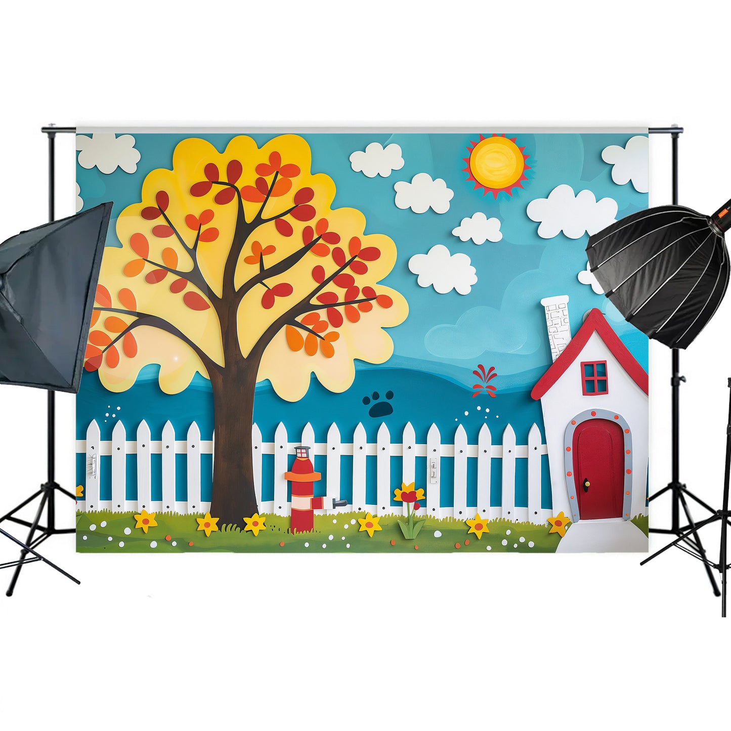 Whimsical Autumn Garden Backdrop