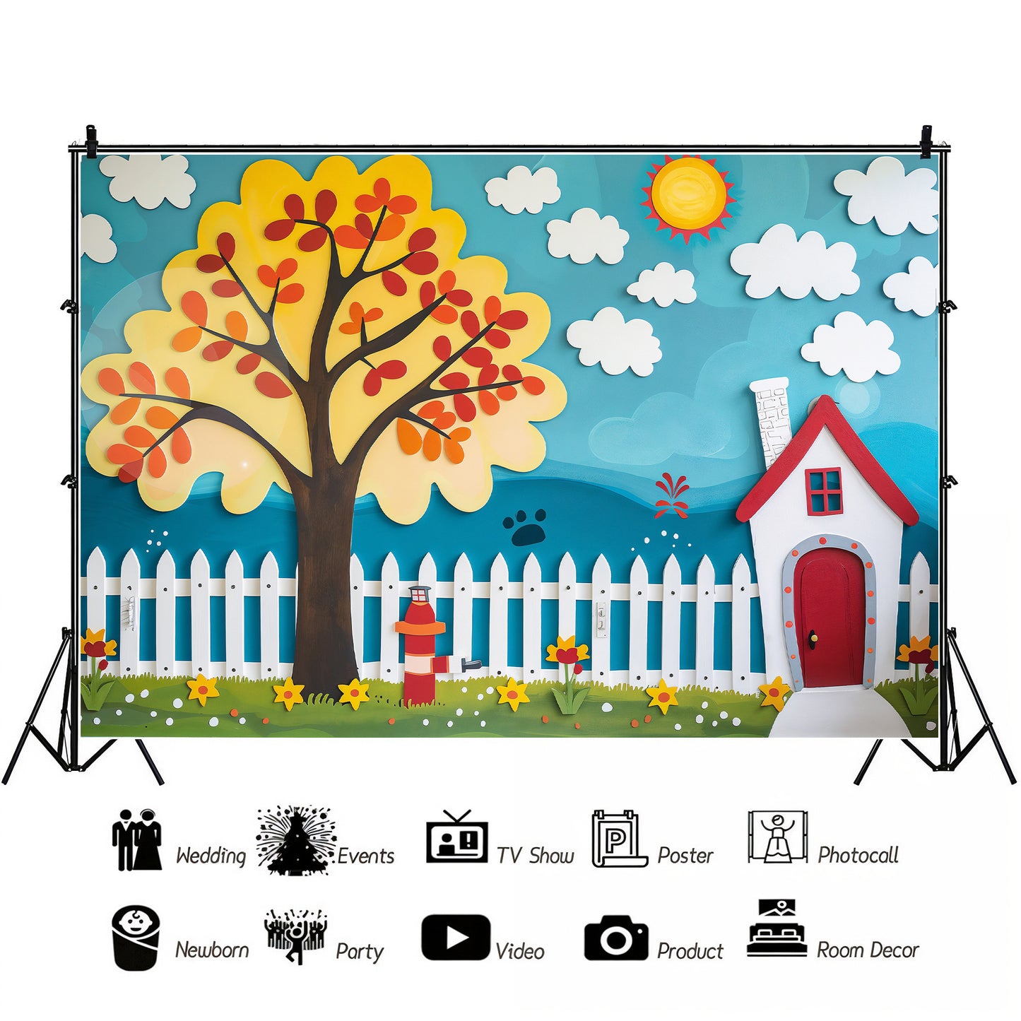 Whimsical Autumn Garden Backdrop