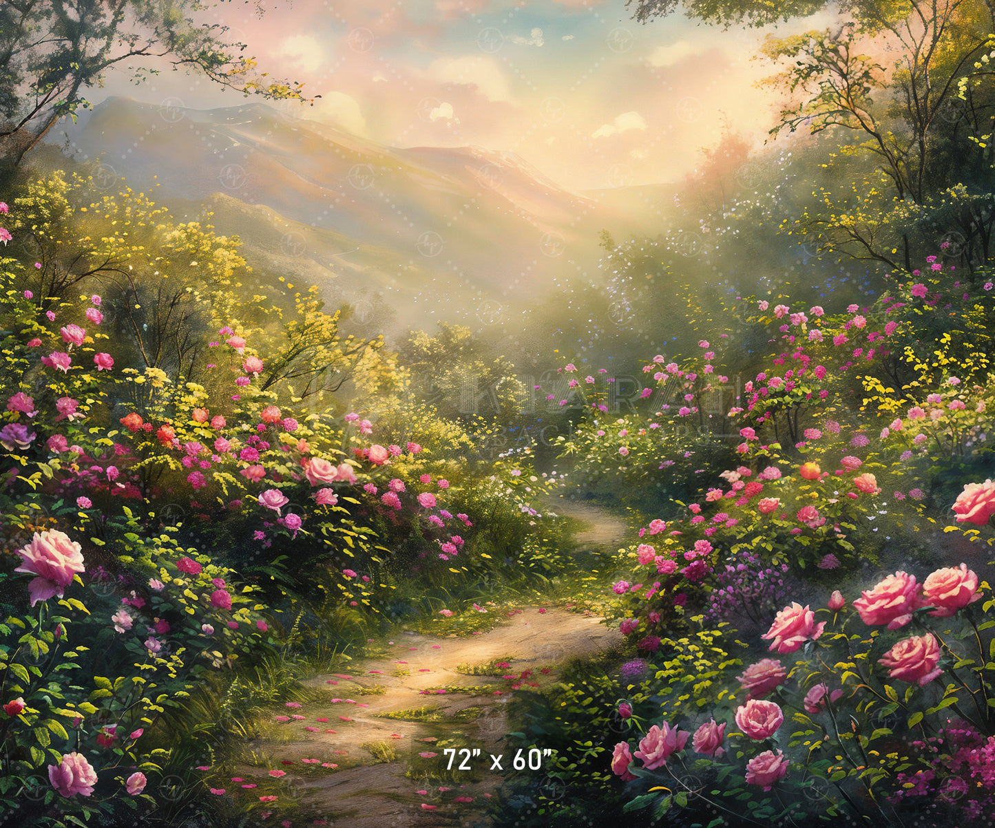 Enchanted Floral Pathway Backdrop