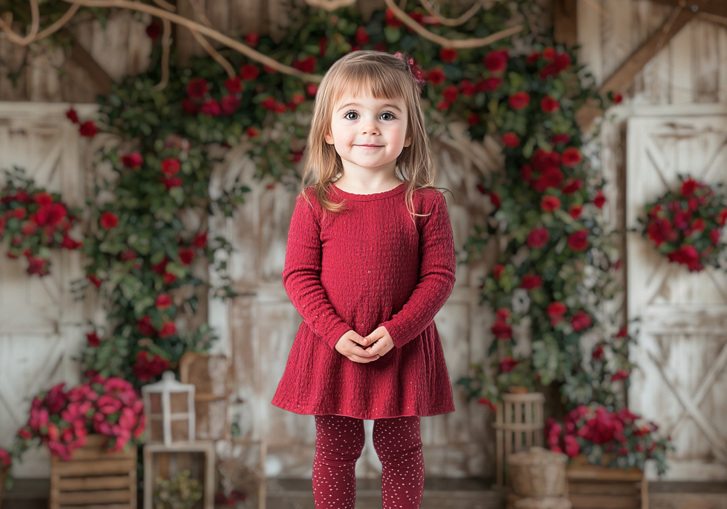 Rustic Rose Garden Entry Backdrop