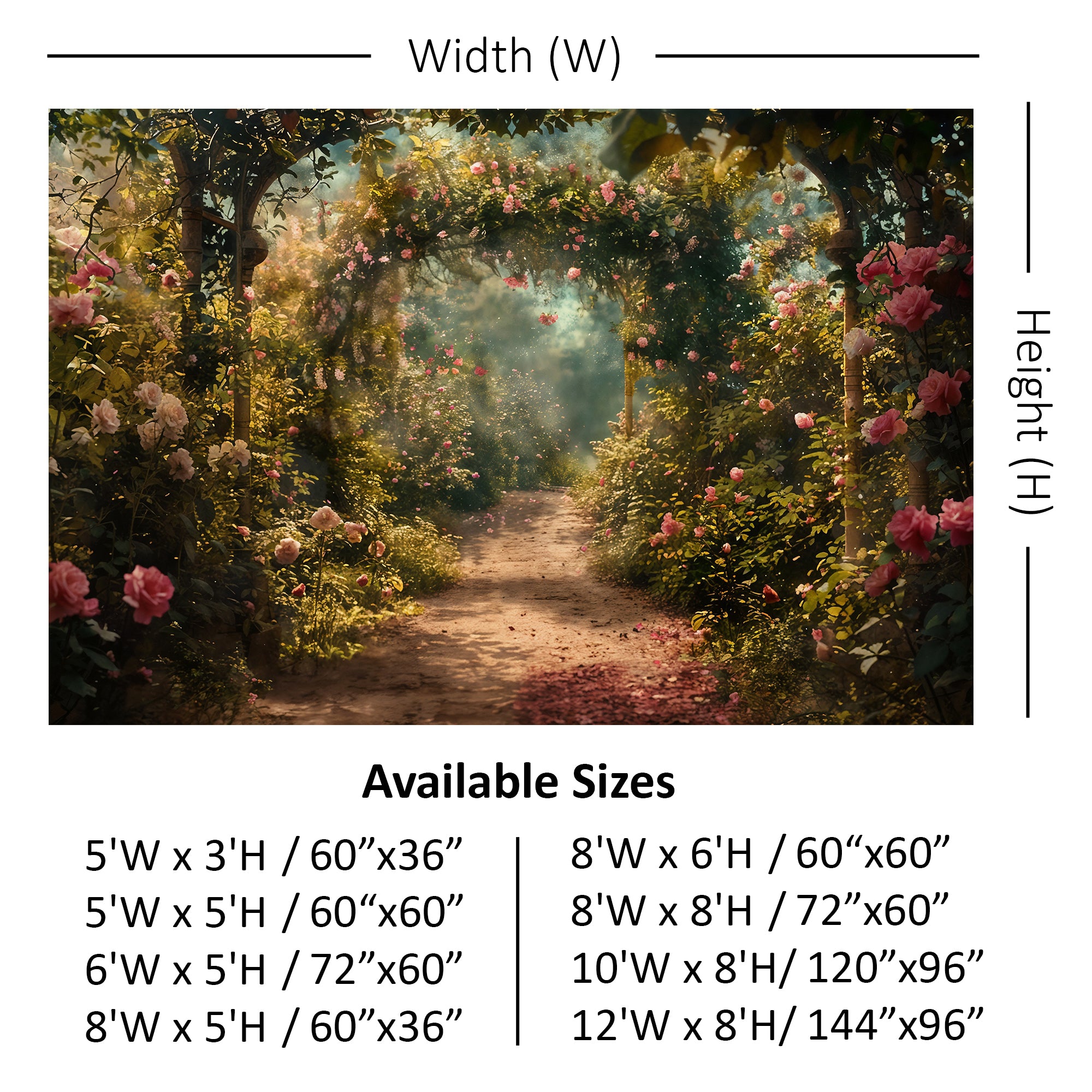 Enchanted Rose Garden Archway Backdrop