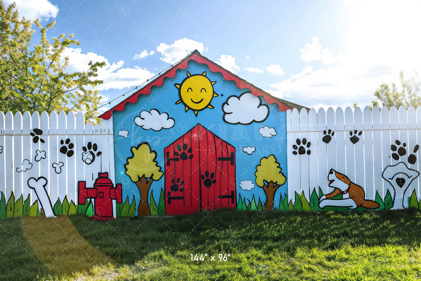 Playful Puppy Park Backdrop