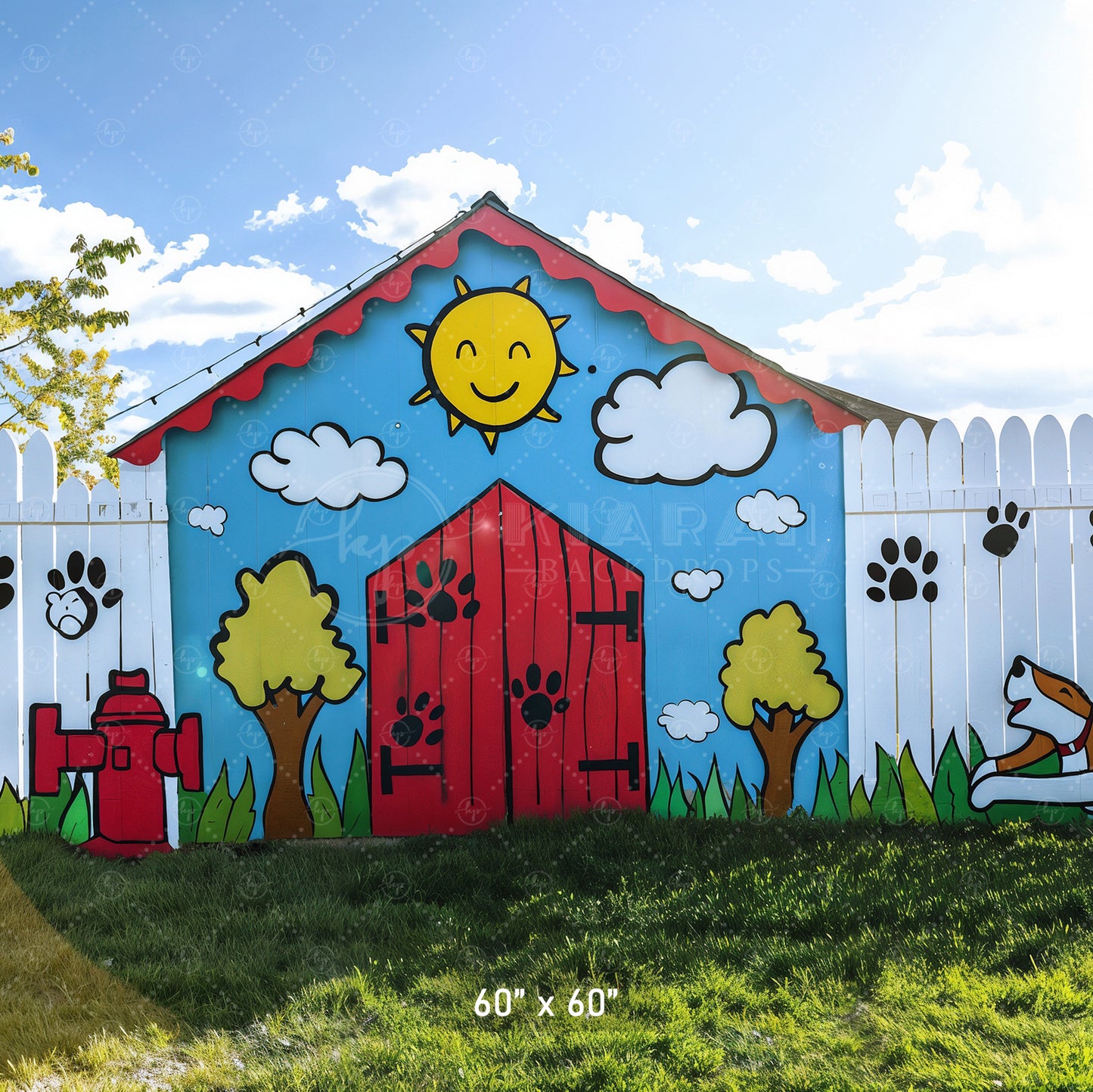 Playful Puppy Park Backdrop