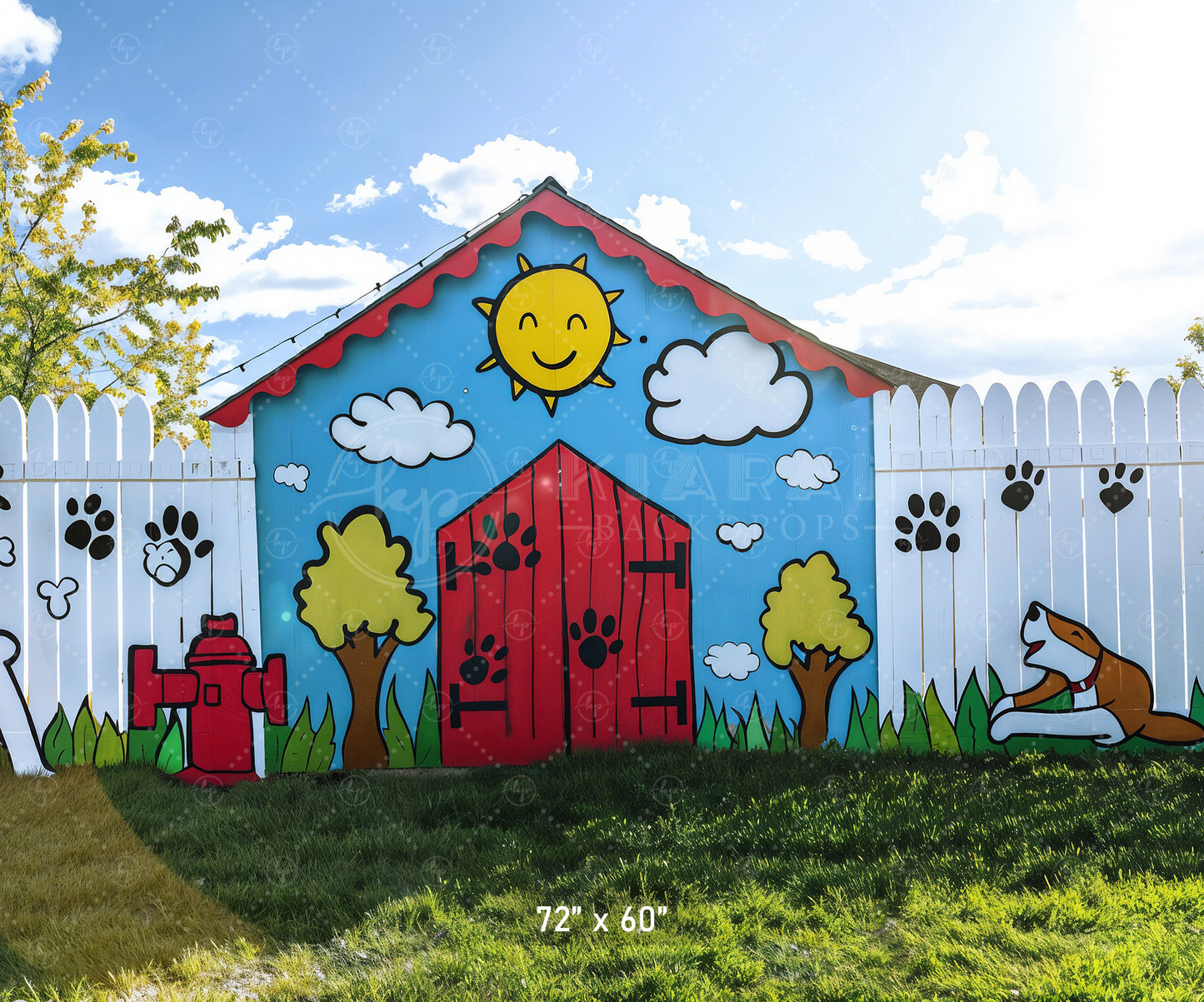 Playful Puppy Park Backdrop