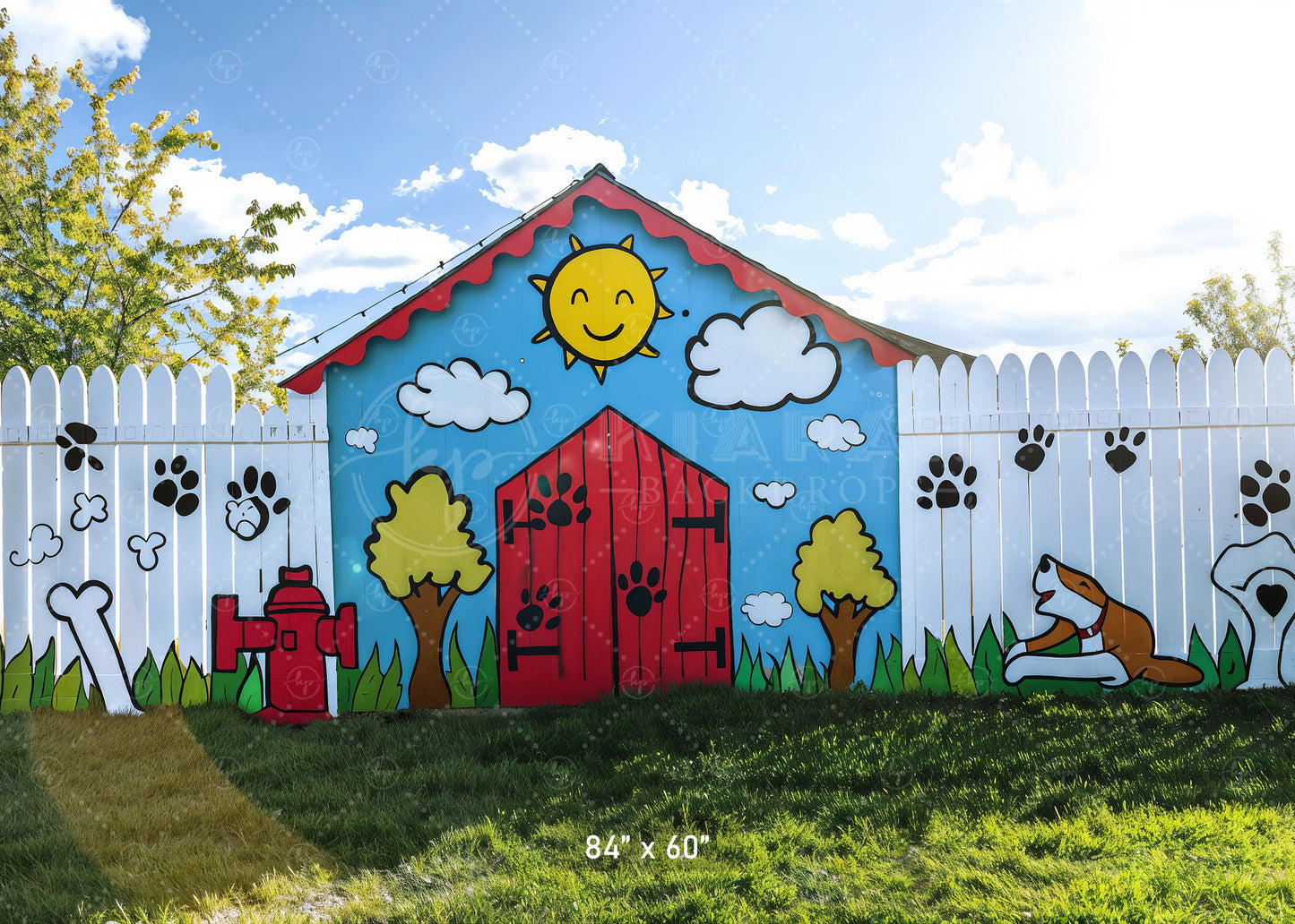 Playful Puppy Park Backdrop