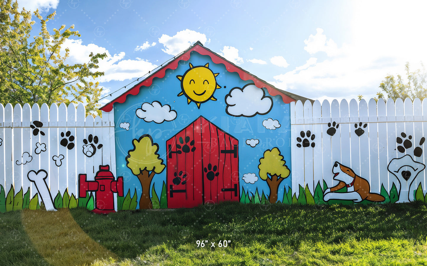 Playful Puppy Park Backdrop