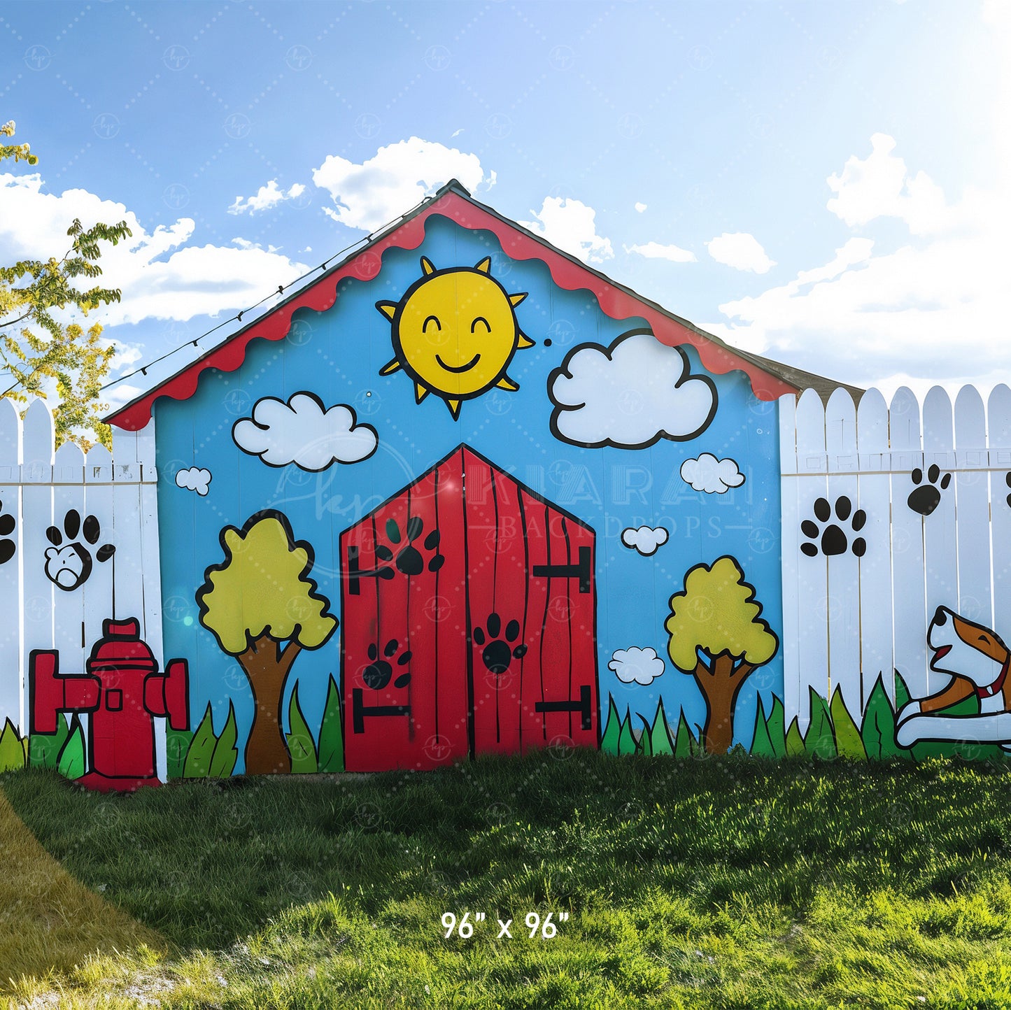 Playful Puppy Park Backdrop