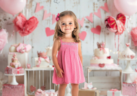 Pink Hearts and Crown Dessert Table Backdrop