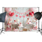 Pink Hearts and Crown Dessert Table Backdrop