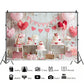 Pink Hearts and Crown Dessert Table Backdrop