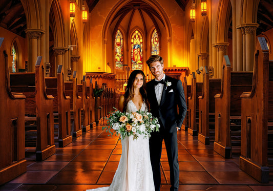 Golden Church Aisle Backdrop