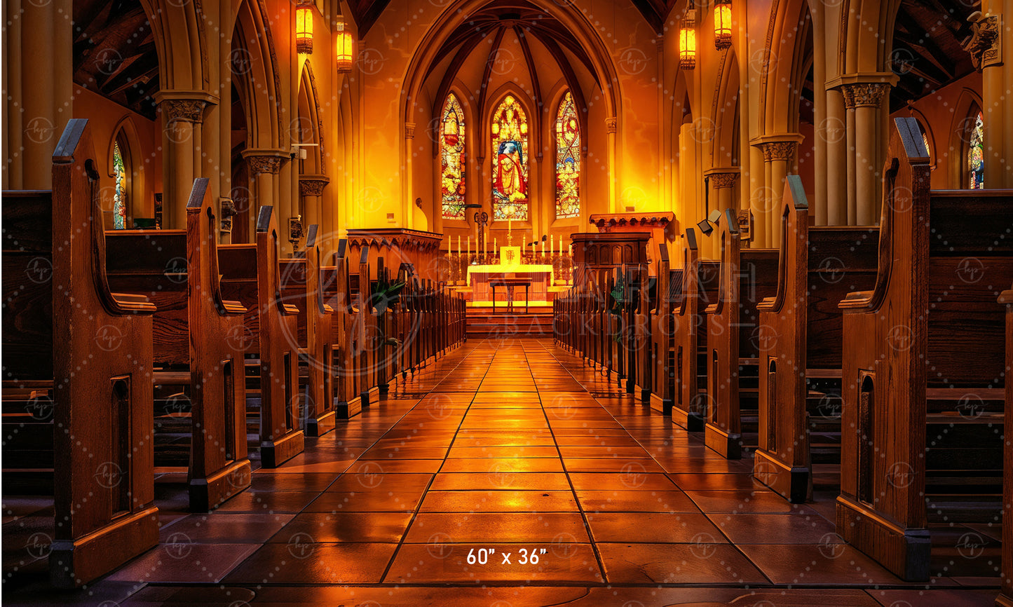 Golden Church Aisle Backdrop