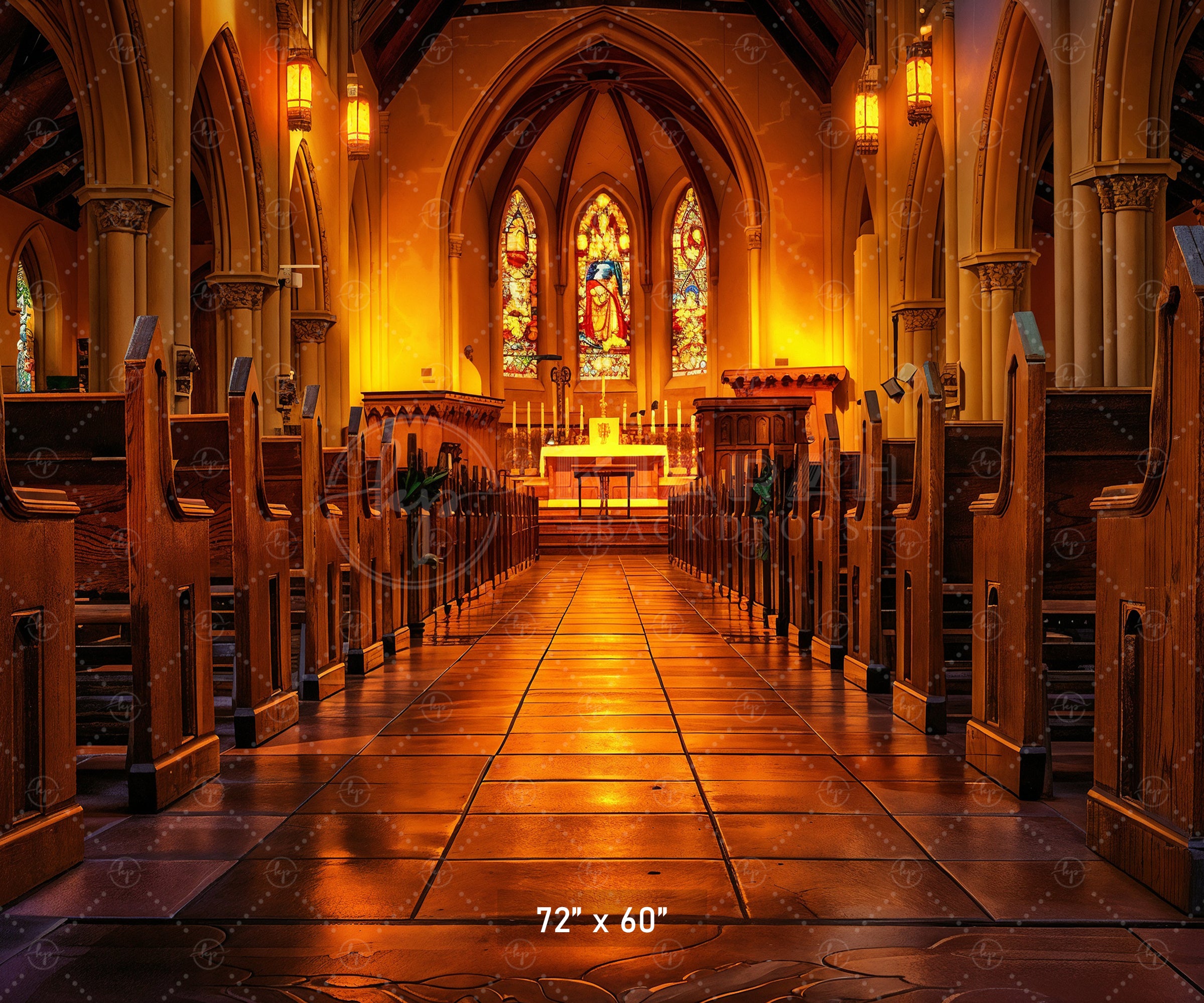 Golden Church Aisle Backdrop