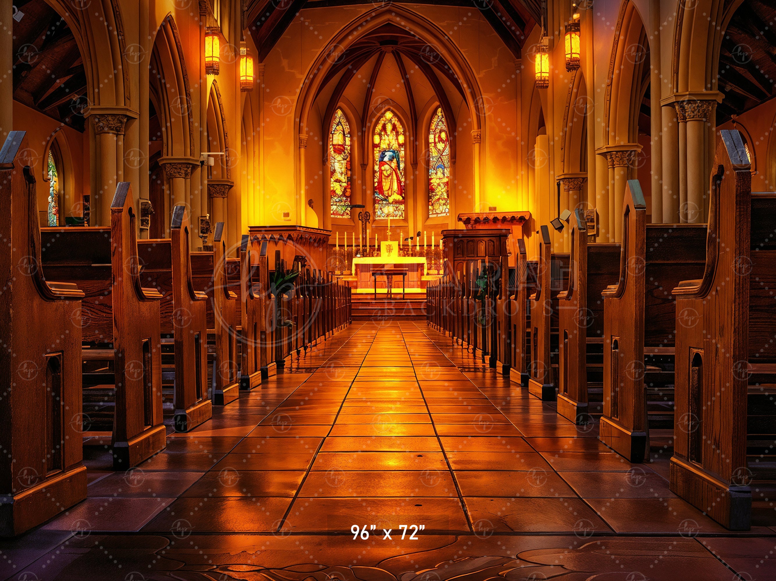 Golden Church Aisle Backdrop